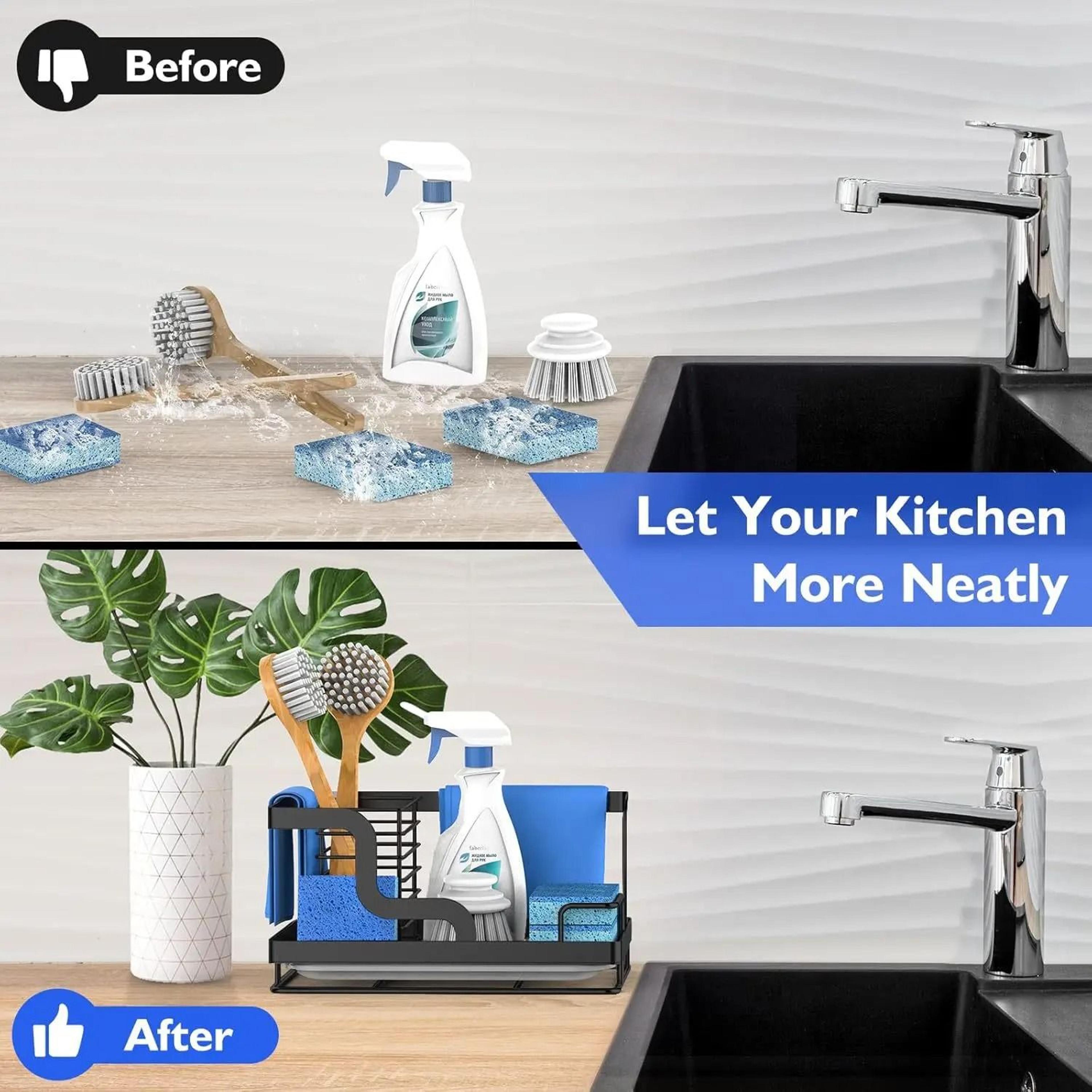 Stainless Steel Cleaning Tools Storage Holder  MultiPurpose Drain Rack  Utility Room Organizer 5