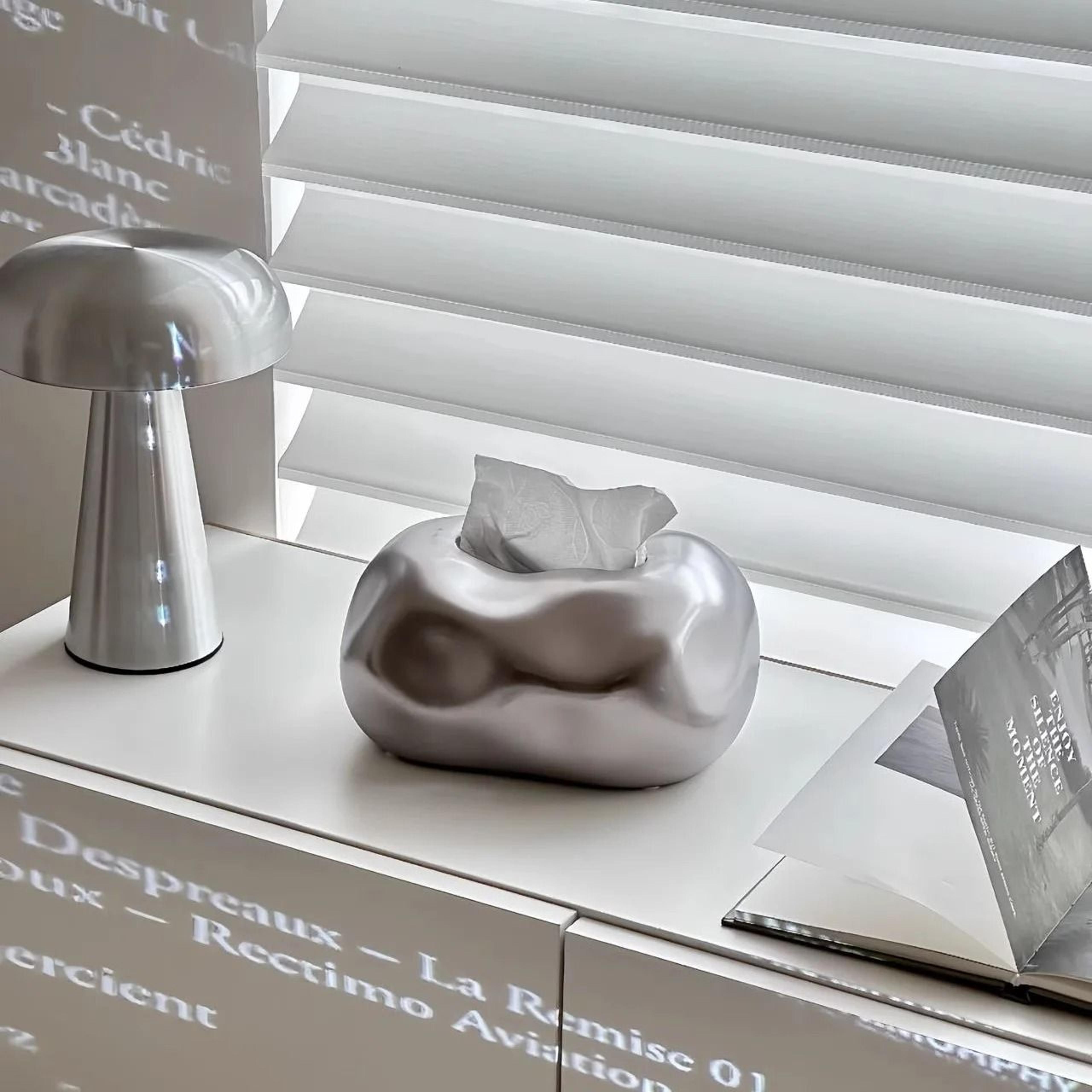 Nordic Ceramic Tissue Box  Advanced Napkin Holder  Sculptural Desktop Storage Case For Living Room  8