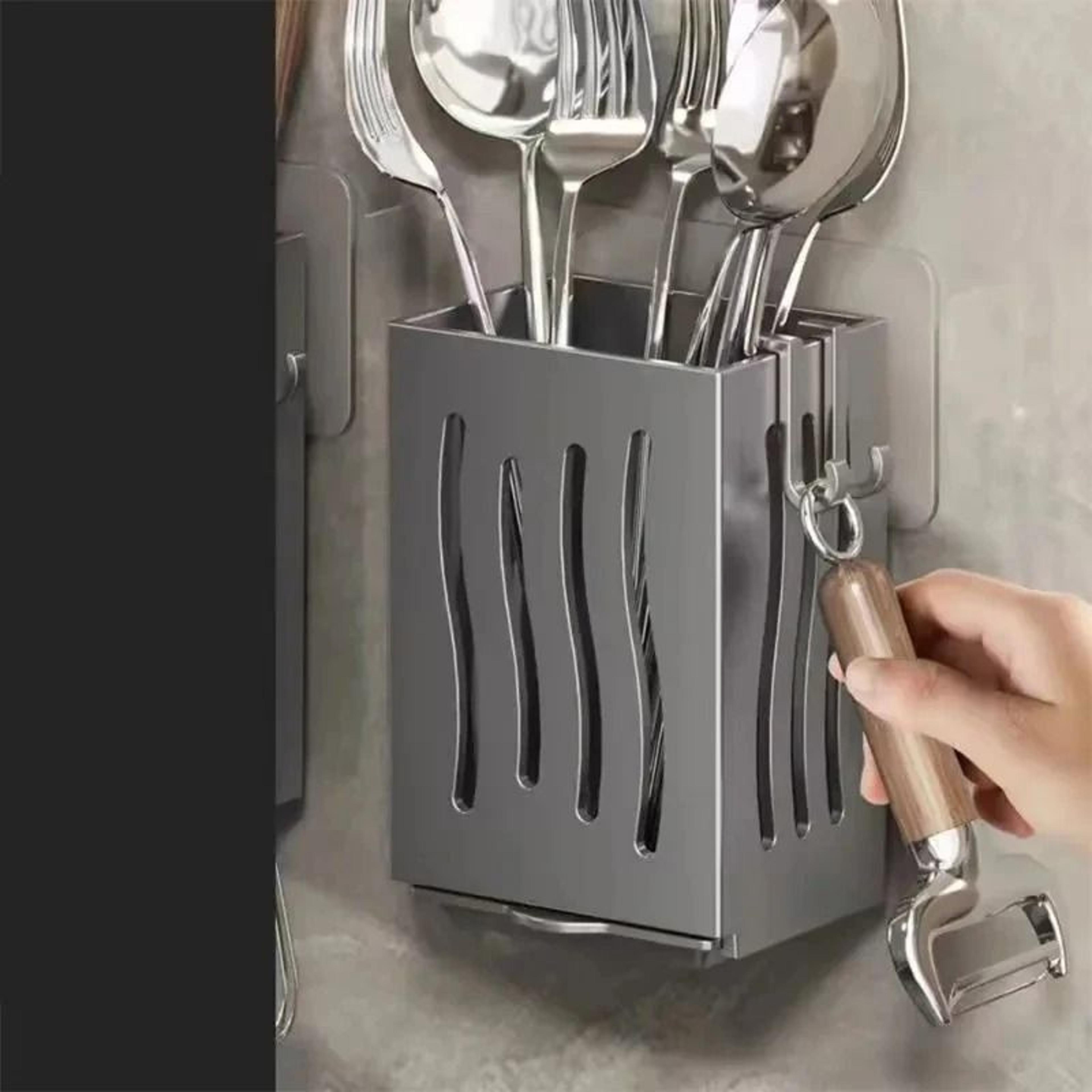 Multifunctional Kitchen Cutlery Holder  Tableware Drainer Box  Compact Spoon Fork Chopsticks Storag 1