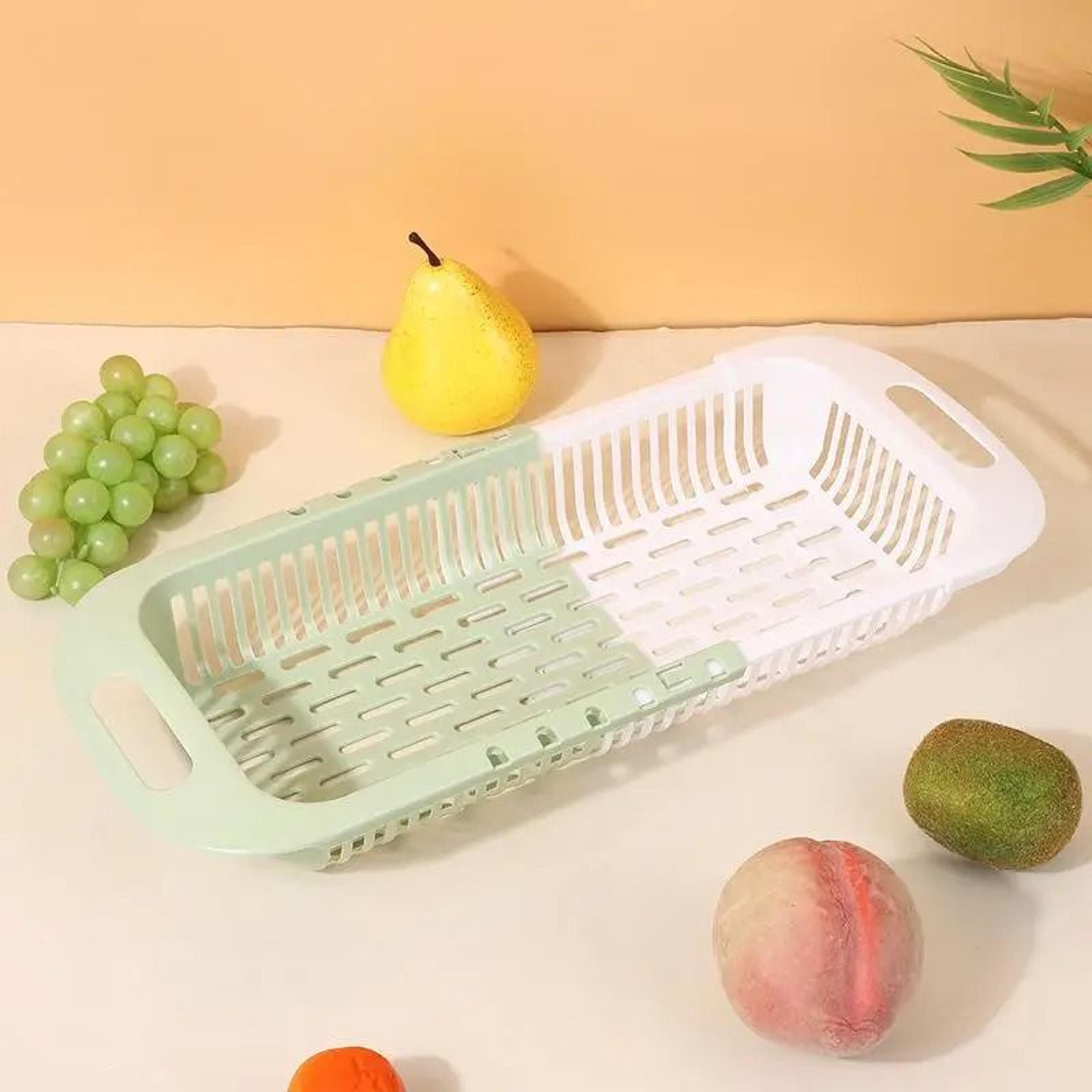 Retractable OverSink Drain Rack  Expandable Kitchen Vegetable Storage Organizer  Dish Drying Basket 7