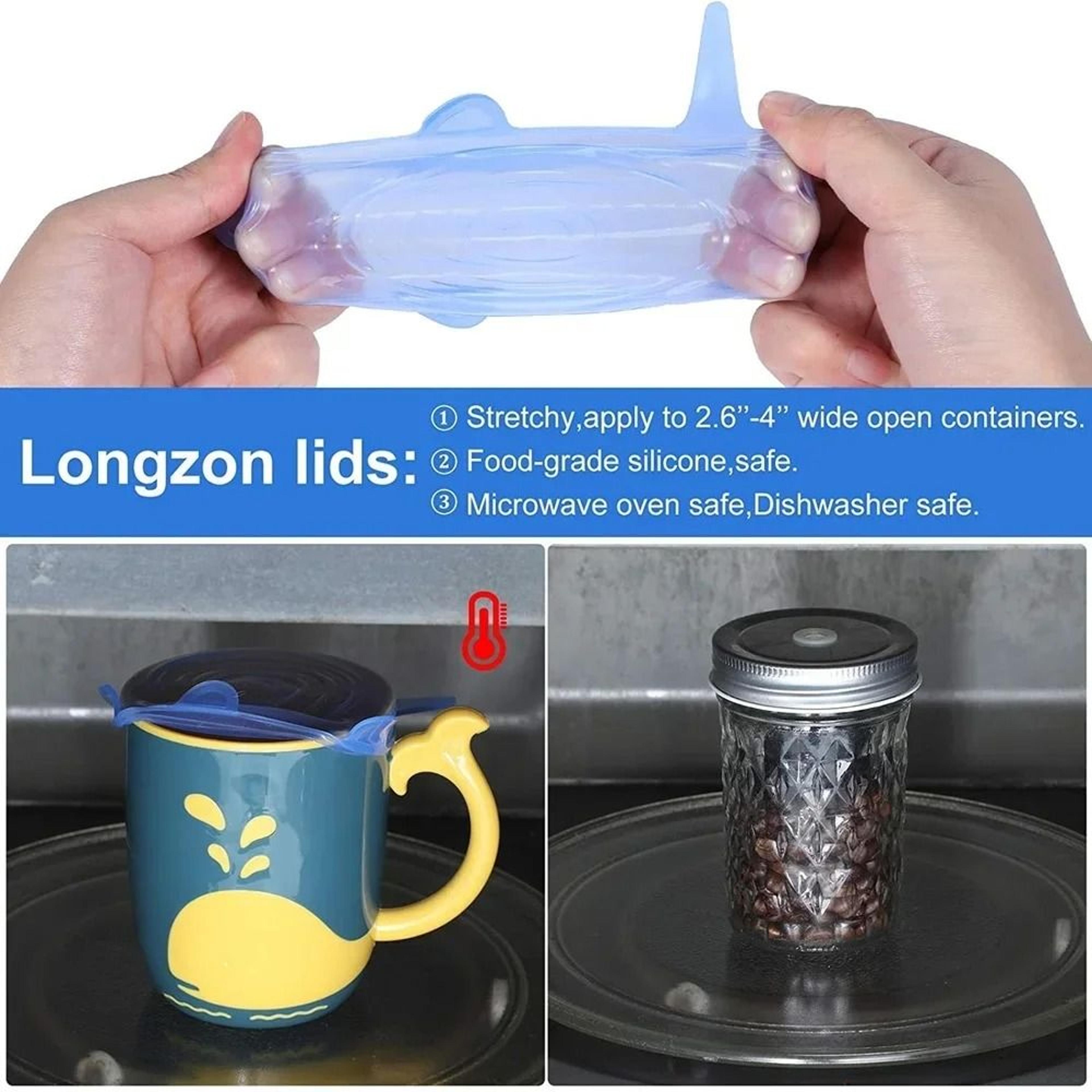 Silicone Stretch Jar Lids 20Pack  Reusable 26Inch Miracle Covers For Mason Jars Small Bowls  Cans 1