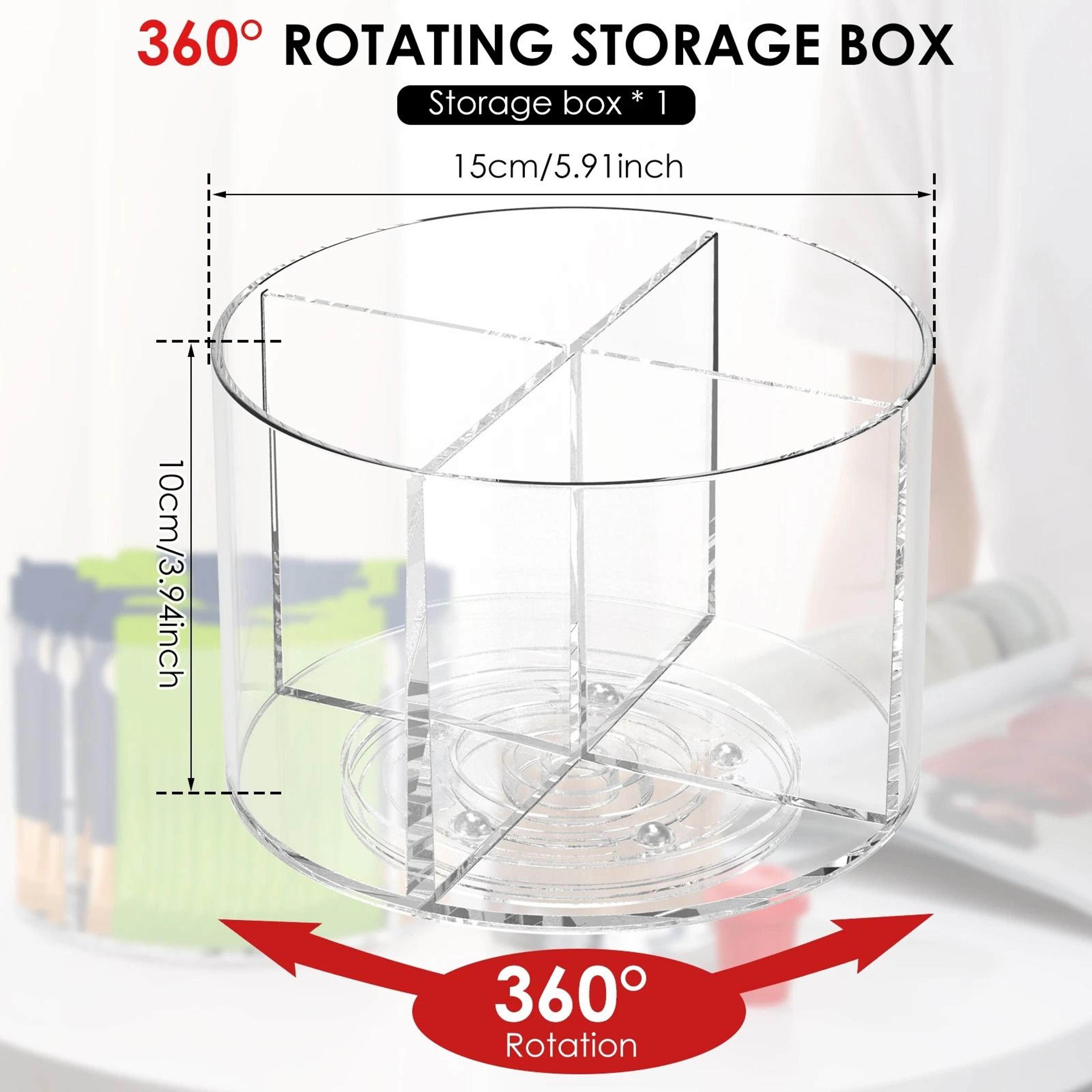 Rotating Spice Rack Tray  Clear 360 Divided Flavor Packet Holder  Multipurpose Kitchen Organizer 2