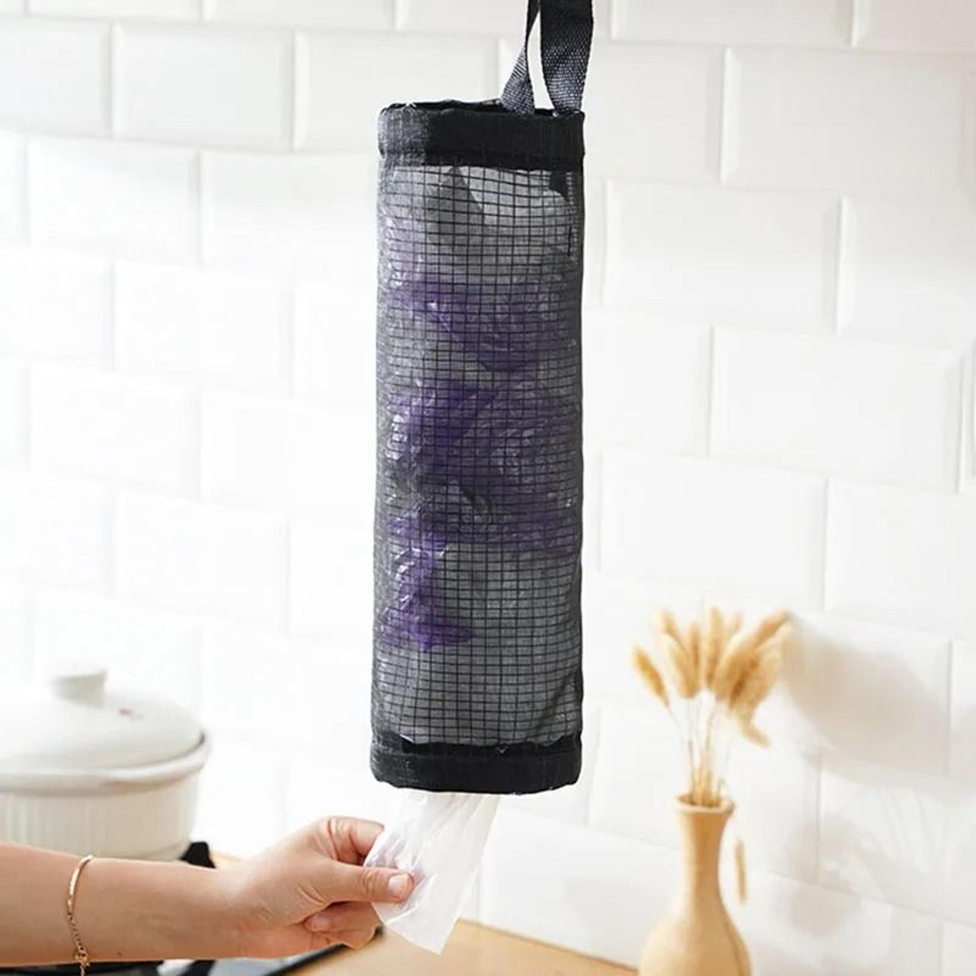 WallMounted Trash Bag Dispenser  HighCapacity Nylon Storage Pouch  Grocery Bag Organizer 4