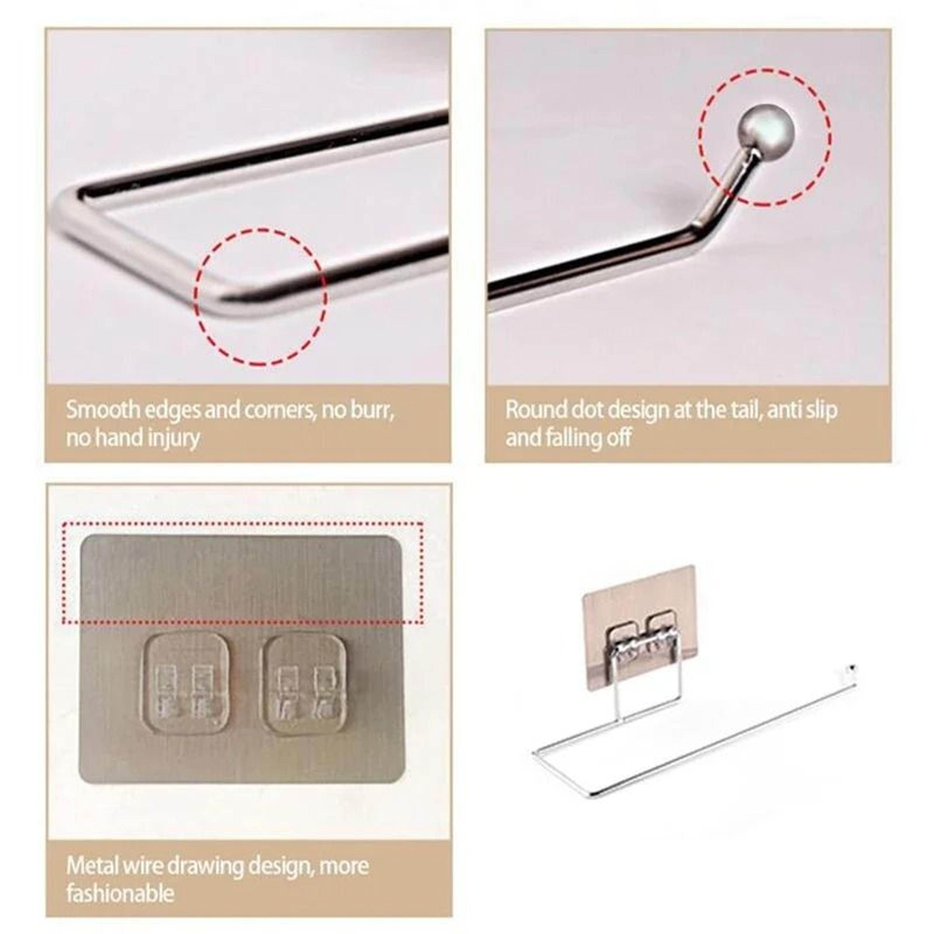 UnderCabinet Paper Towel Holder  SelfAdhesive Wall Mount Roll Hanger Rack  Kitchen Shelf Organizer 4