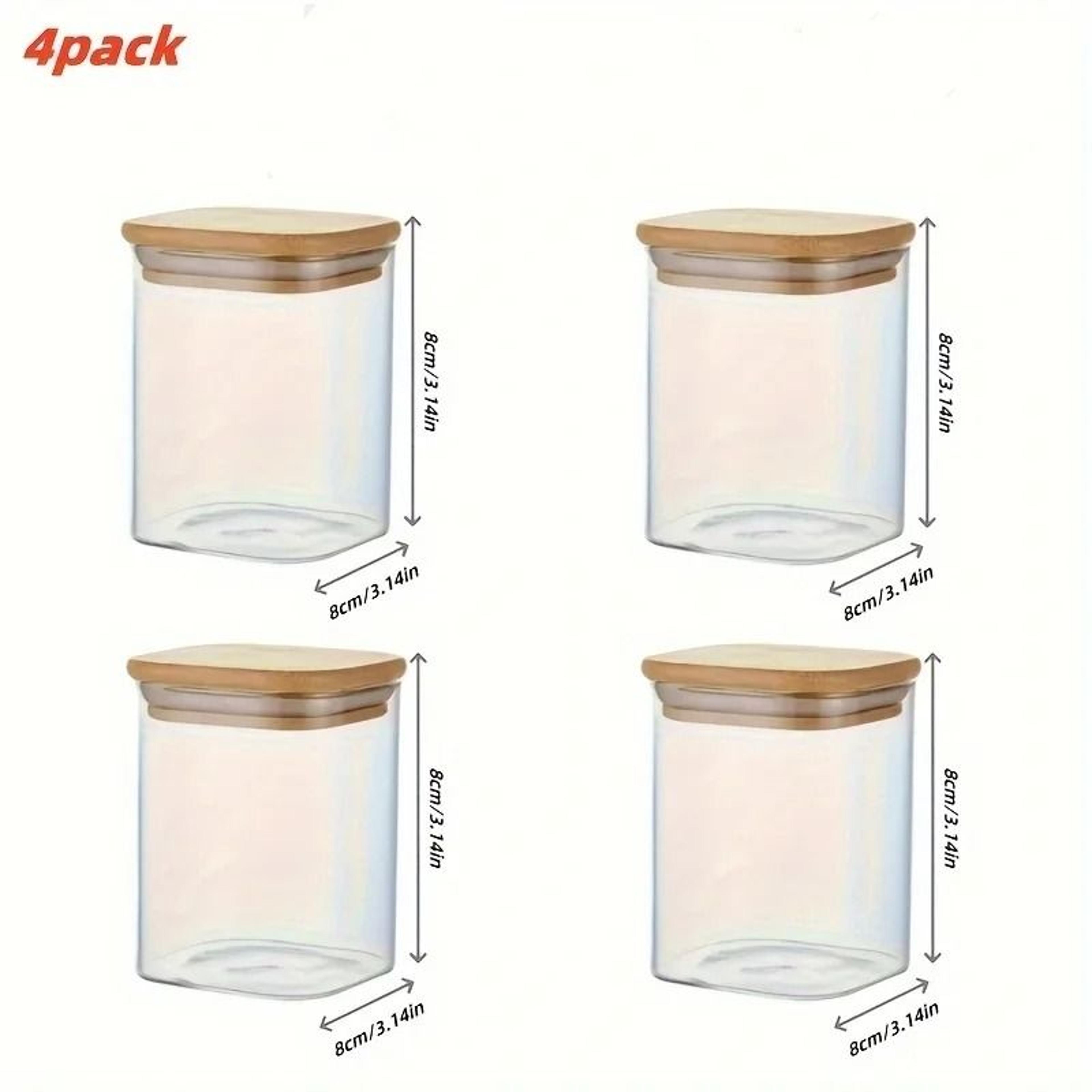 Square Glass Sealed Jars  Airtight Kitchen Storage Containers With EcoFriendly Bamboo Lids 13