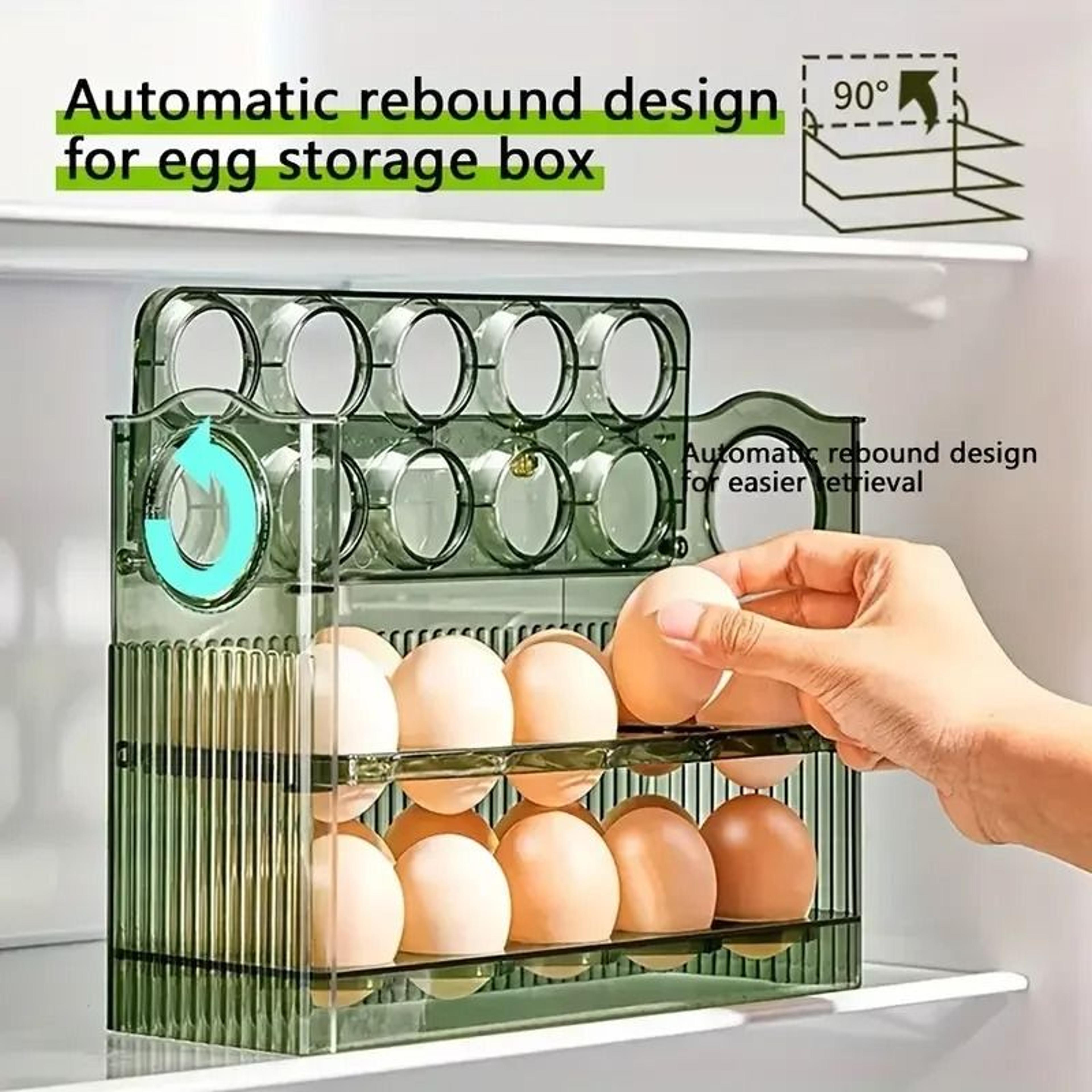 reversible multi-tier egg storage box – refrigerator side door space-saving organizer tray