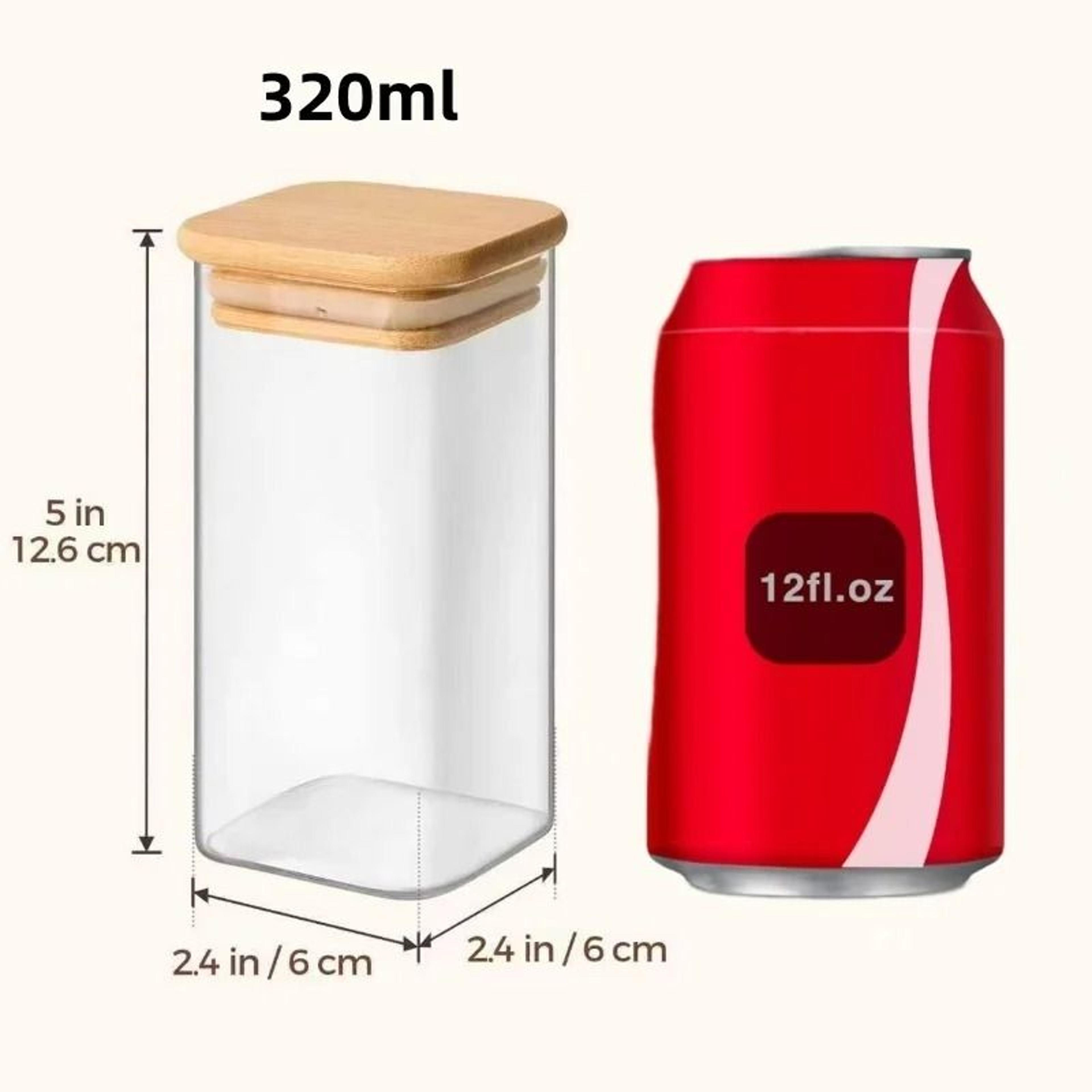 Square WideMouth Food Storage Containers  Stackable Sealed Glass Spice Jar Set  Coffee Bean Contain 1