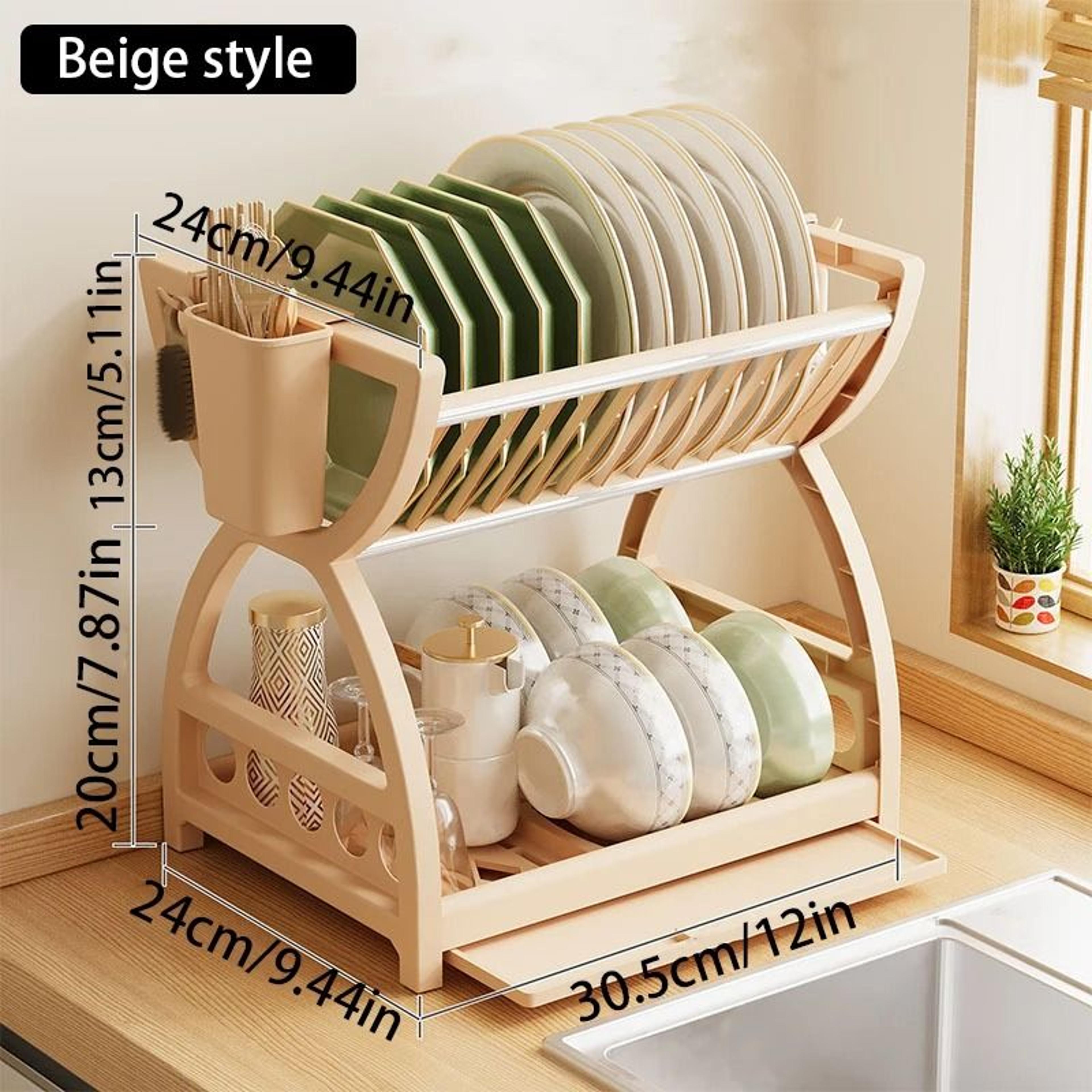MultiLayer Kitchen Utensil Storage Rack With Hooks  Sink Countertop Organizer For Bowls Plates  Cho 7