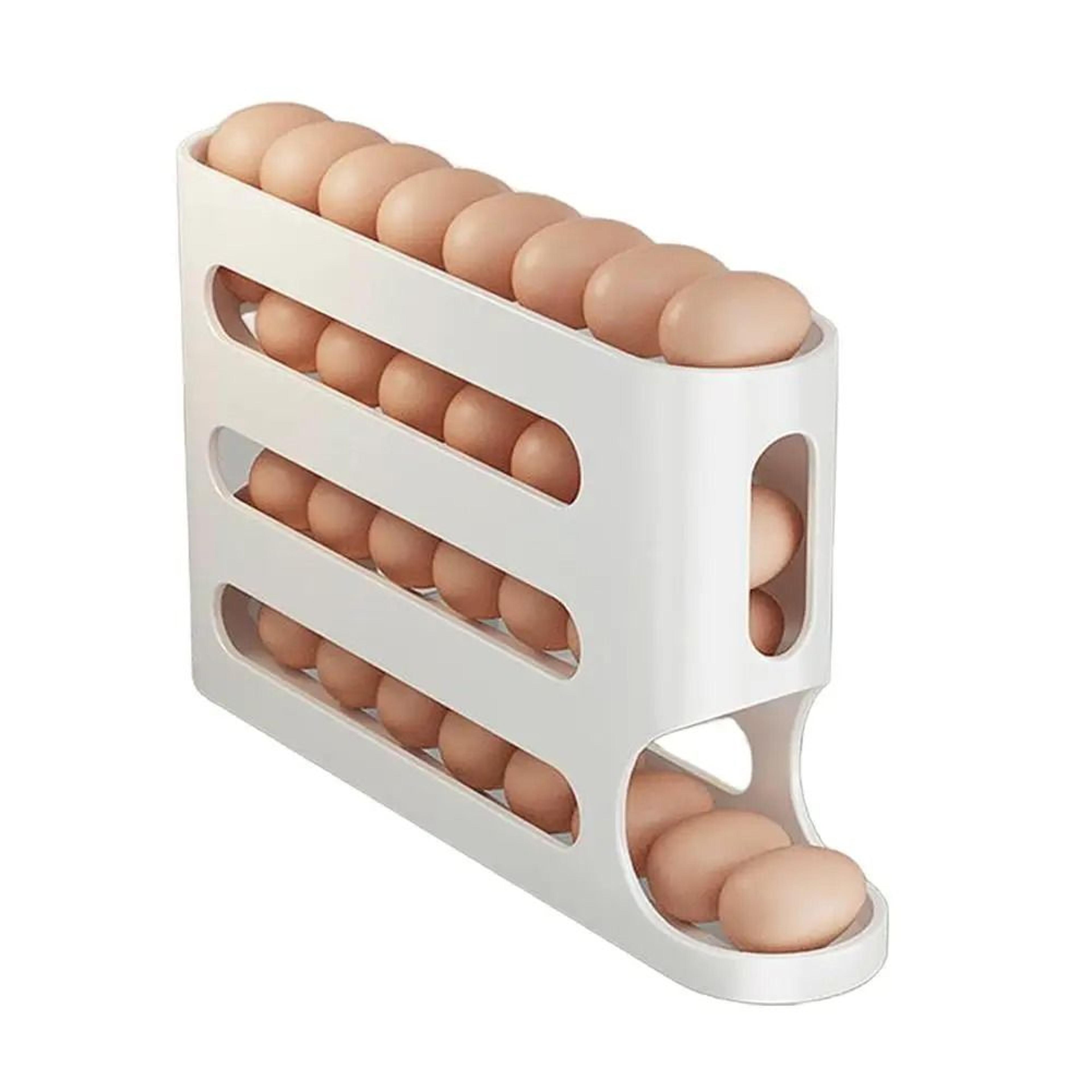 4Tier Automatic Rolling Egg Holder Rack  Fridge GravityFed Storage Box Dispenser  Refrigerator Kitc 6