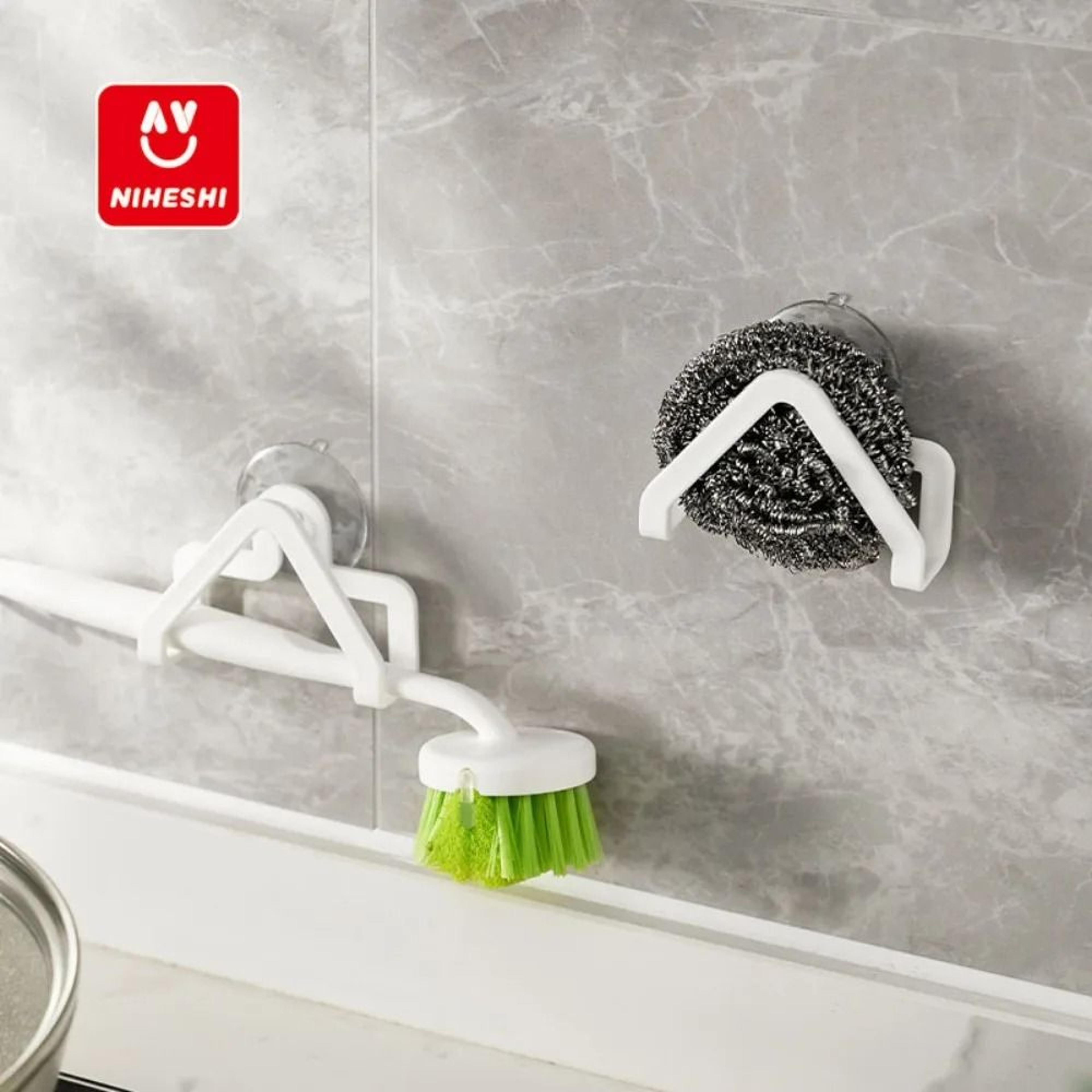 2Piece Sponge Sink Rack Set  Countertop Storage Shelf  Bathroom Drainer Organizer 2