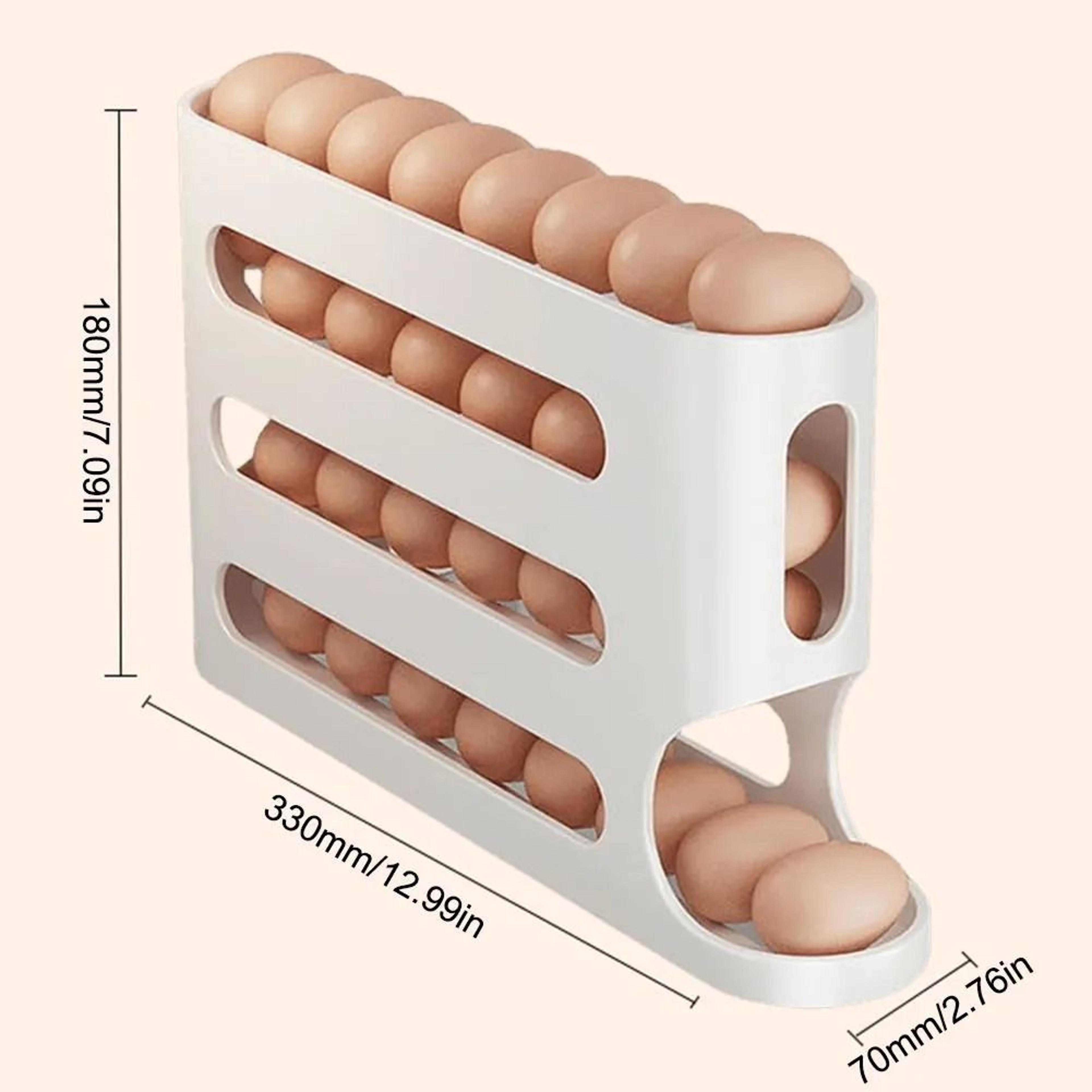 4Layer AutoRolling Egg Dispenser  Large Capacity Stackable Refrigerator Egg Storage Rack 5