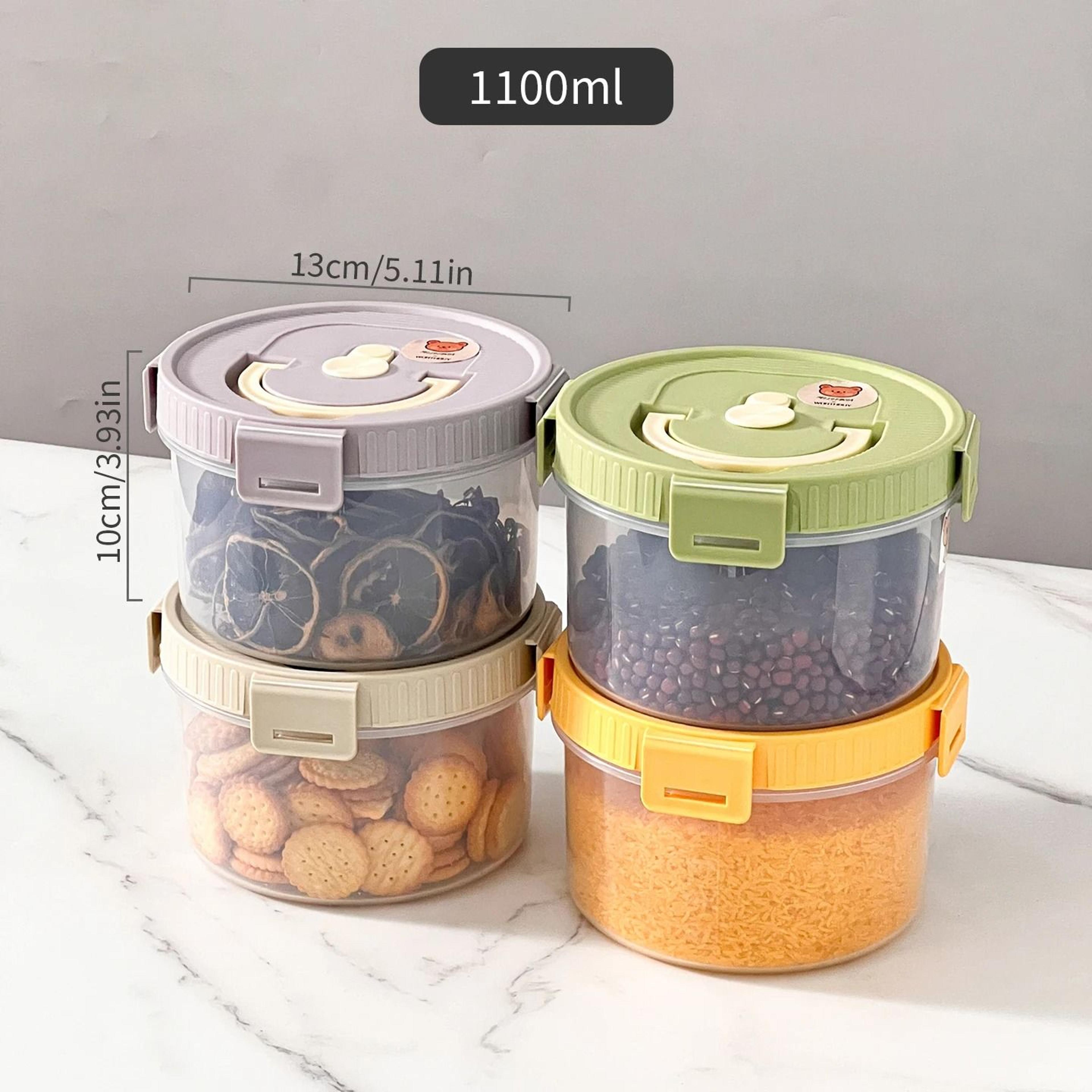 Plastic Cereals Storage Tank With Handle  MoistureProof Sealed Pasta Snack  Spice Container 20