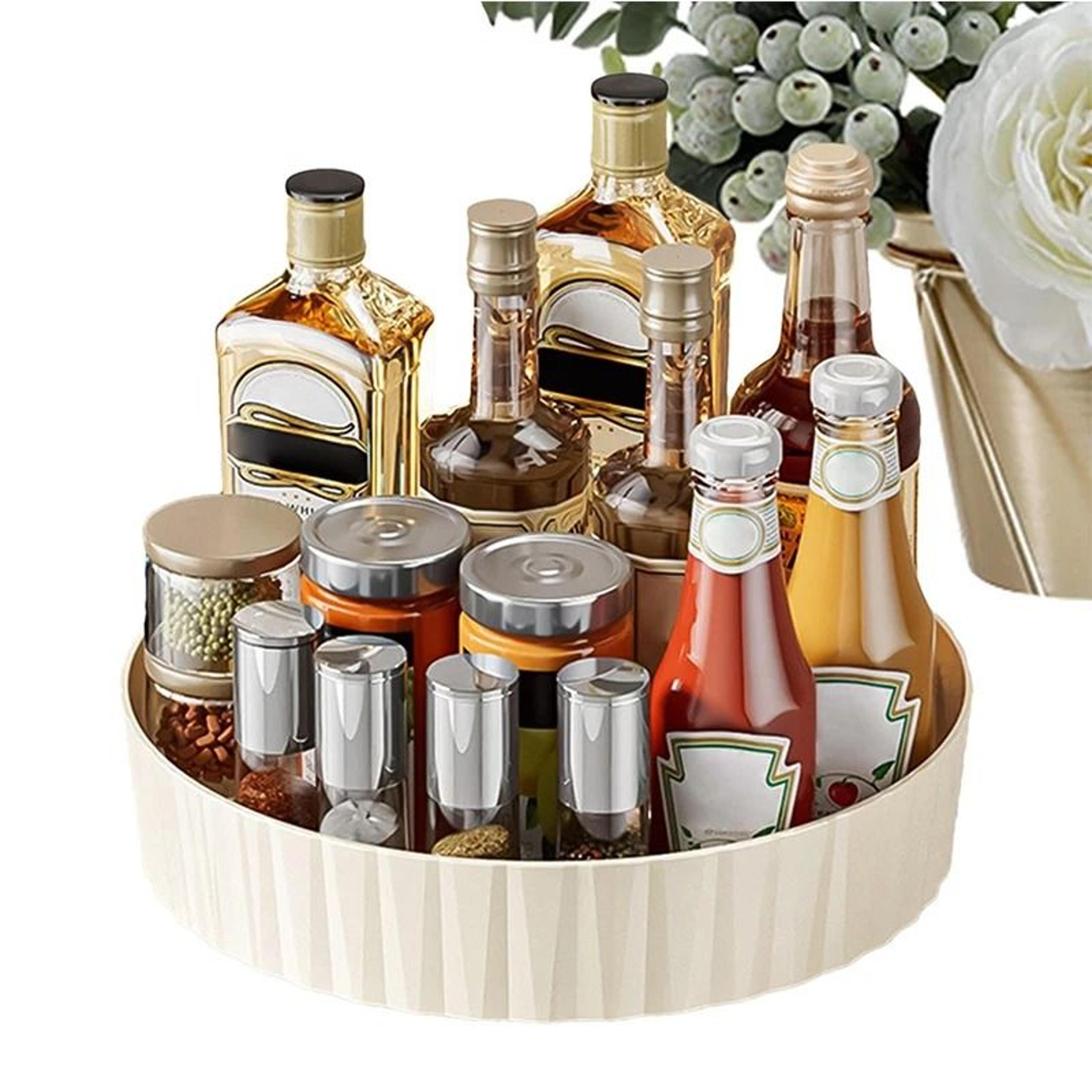 360 multifunctional rotating spices tray – seasoning, cosmetics & fruit turntable organizer