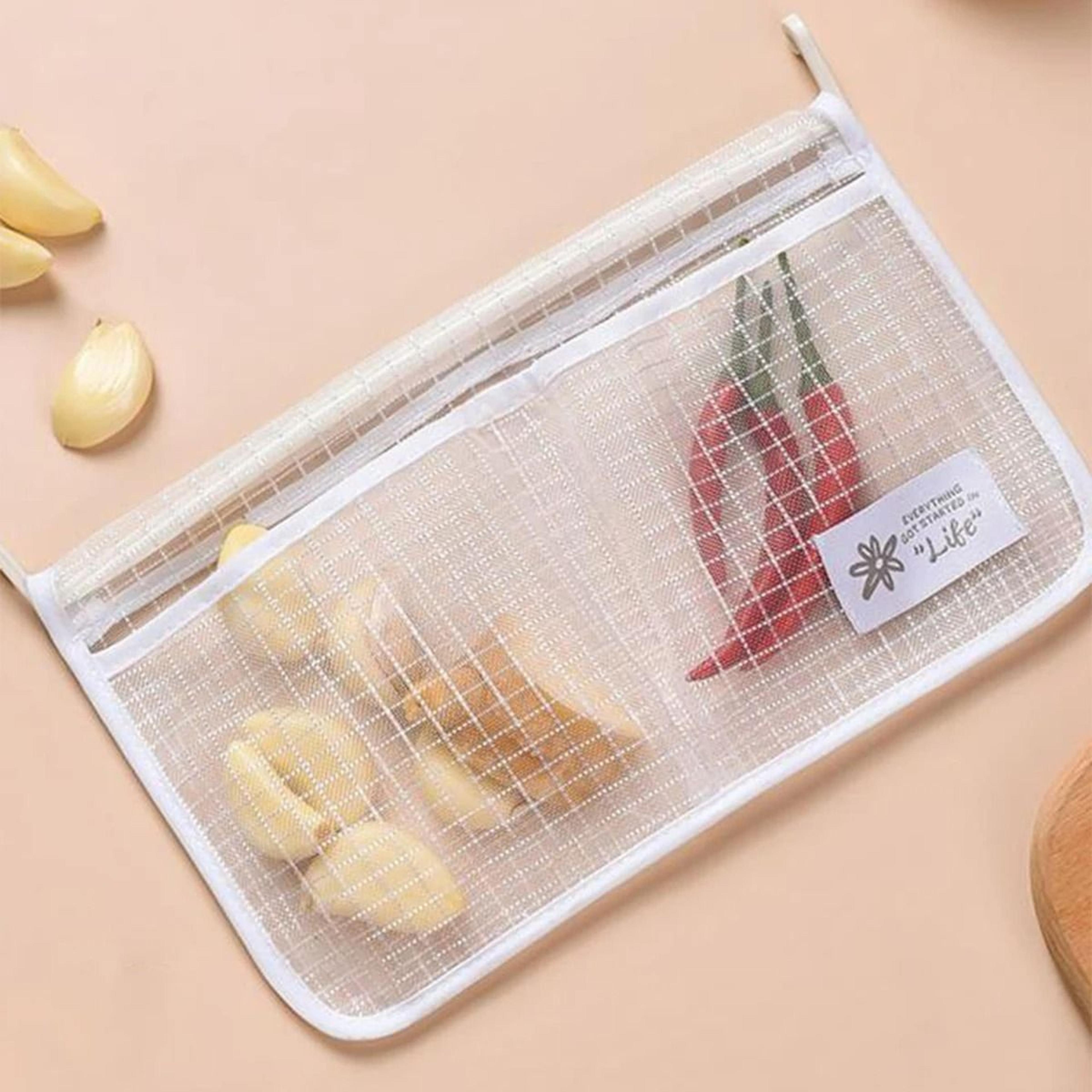 Hanging Refrigerator Storage Mesh Bag  2Compartment Hanging Household Classification Organizer 4