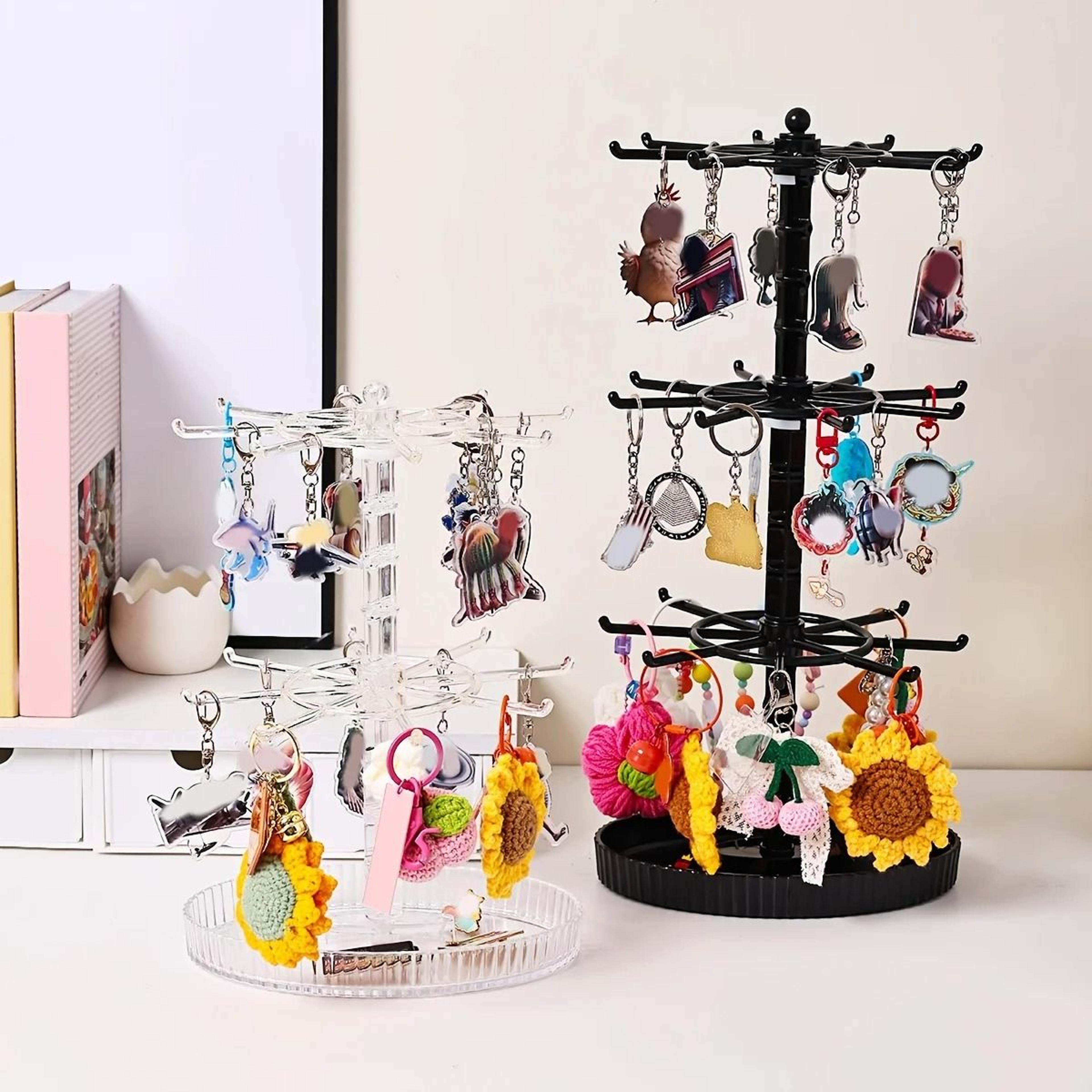 Rotatable MultiLayer Adjustable Keychain And Jewelry Storage Rack 0