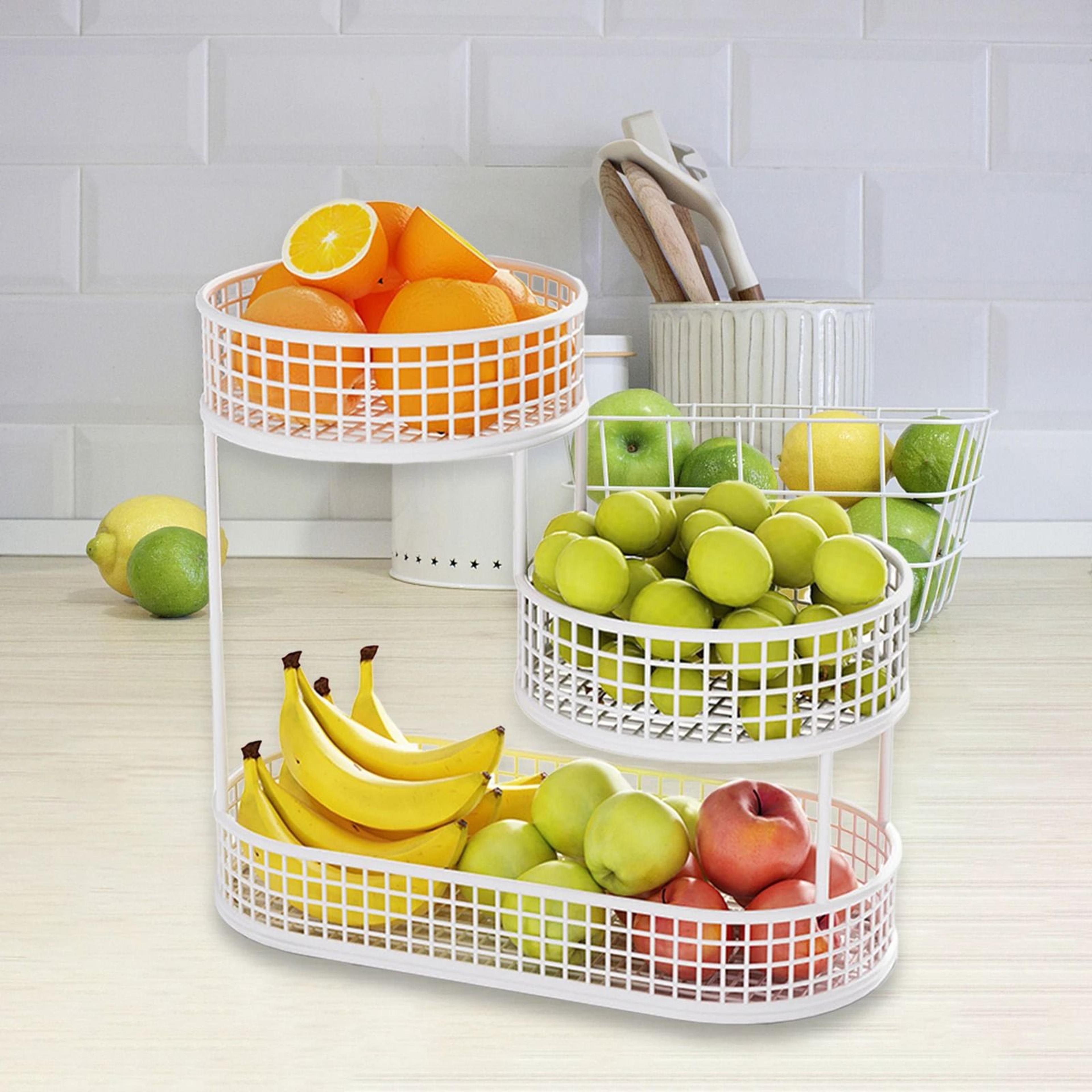 Countertop Metal Wire Fruit Basket  SpaceSaving Serving Stand 4