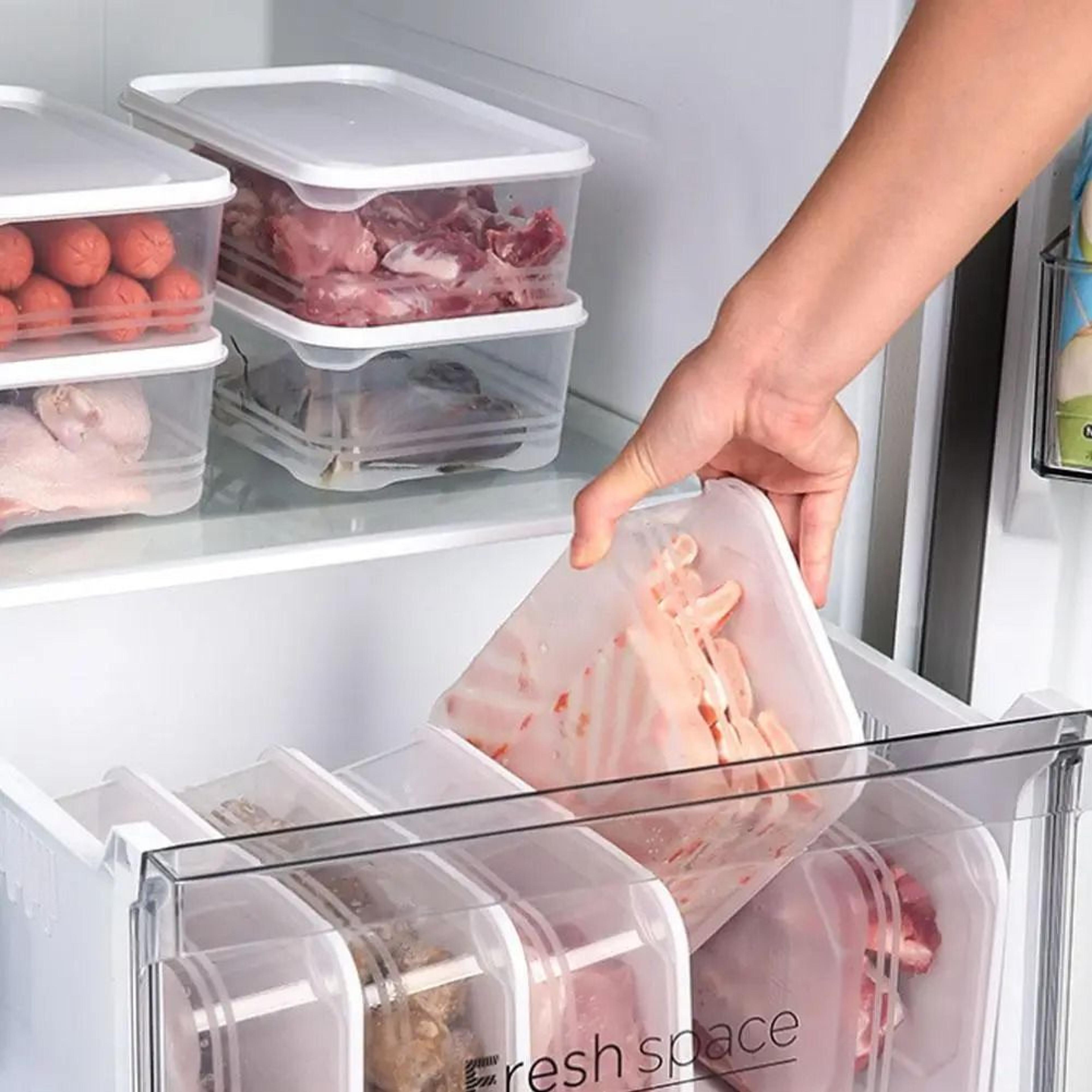 Home Refrigerator Dumpling Box  Rectangular Plastic Sealed Storage Container 3