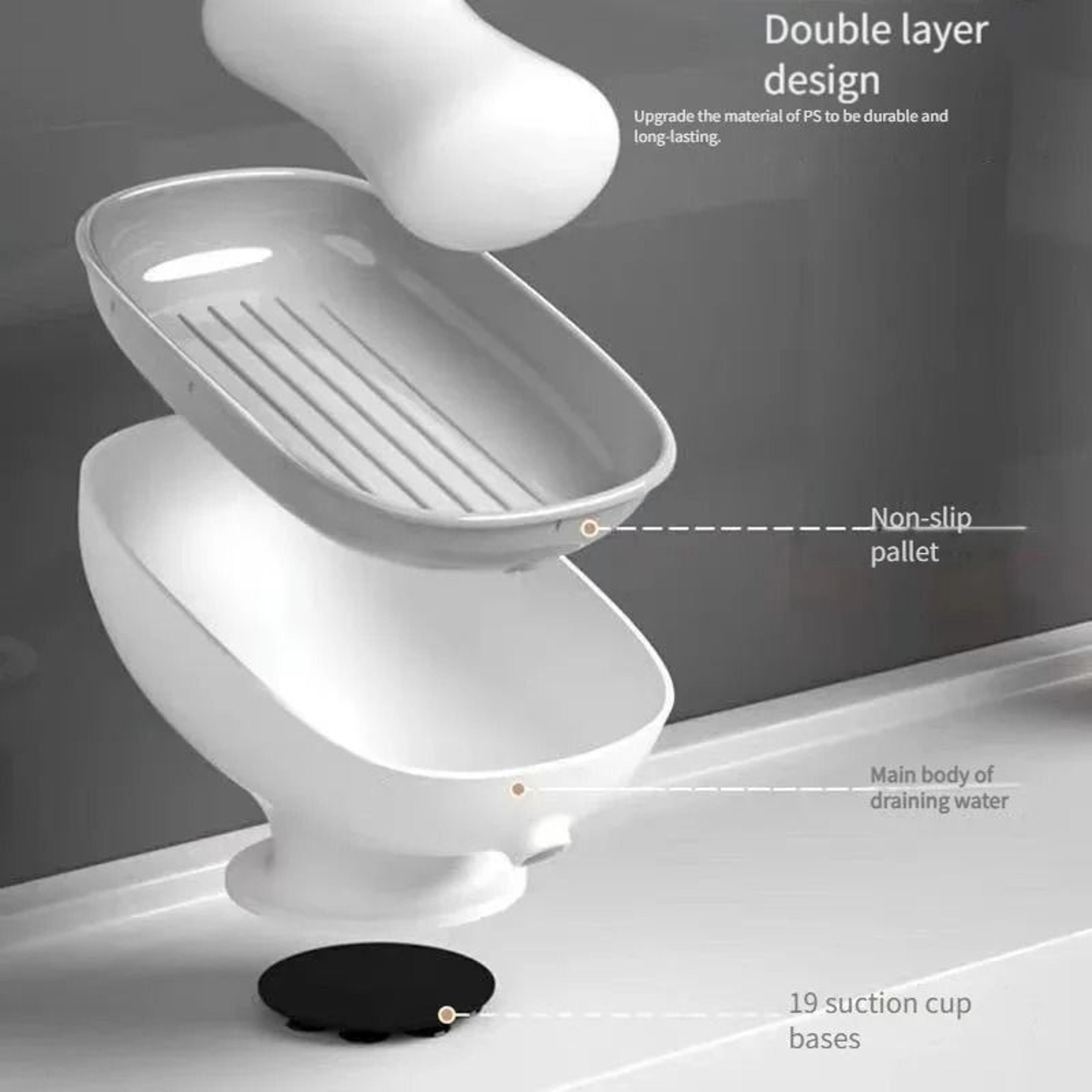 Premium DoubleLayer Detachable Soap Storage Box With SelfDraining Plate 4
