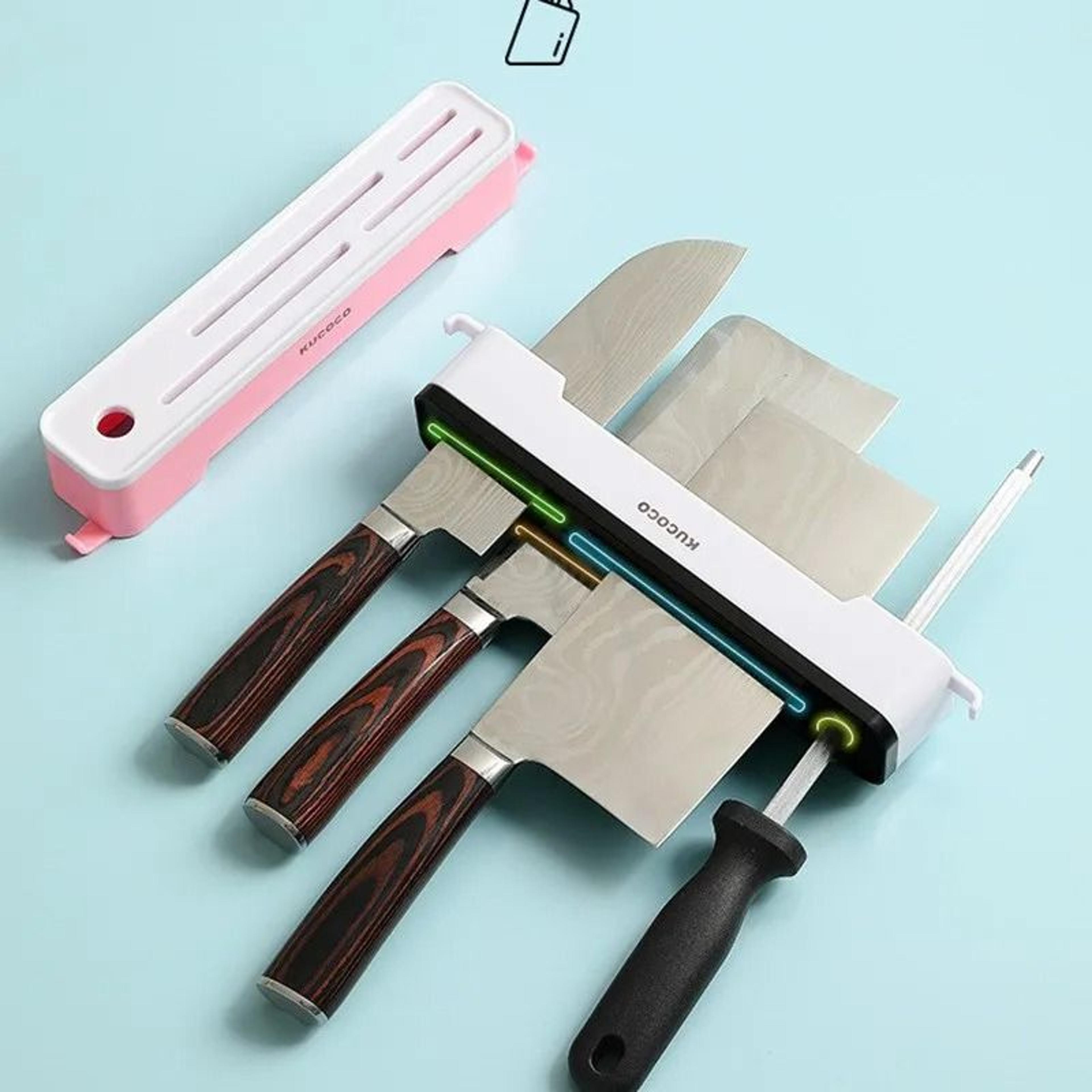 WallMounted Multifunctional Kitchen Knife Holder  Cutlery Storage Rack 2