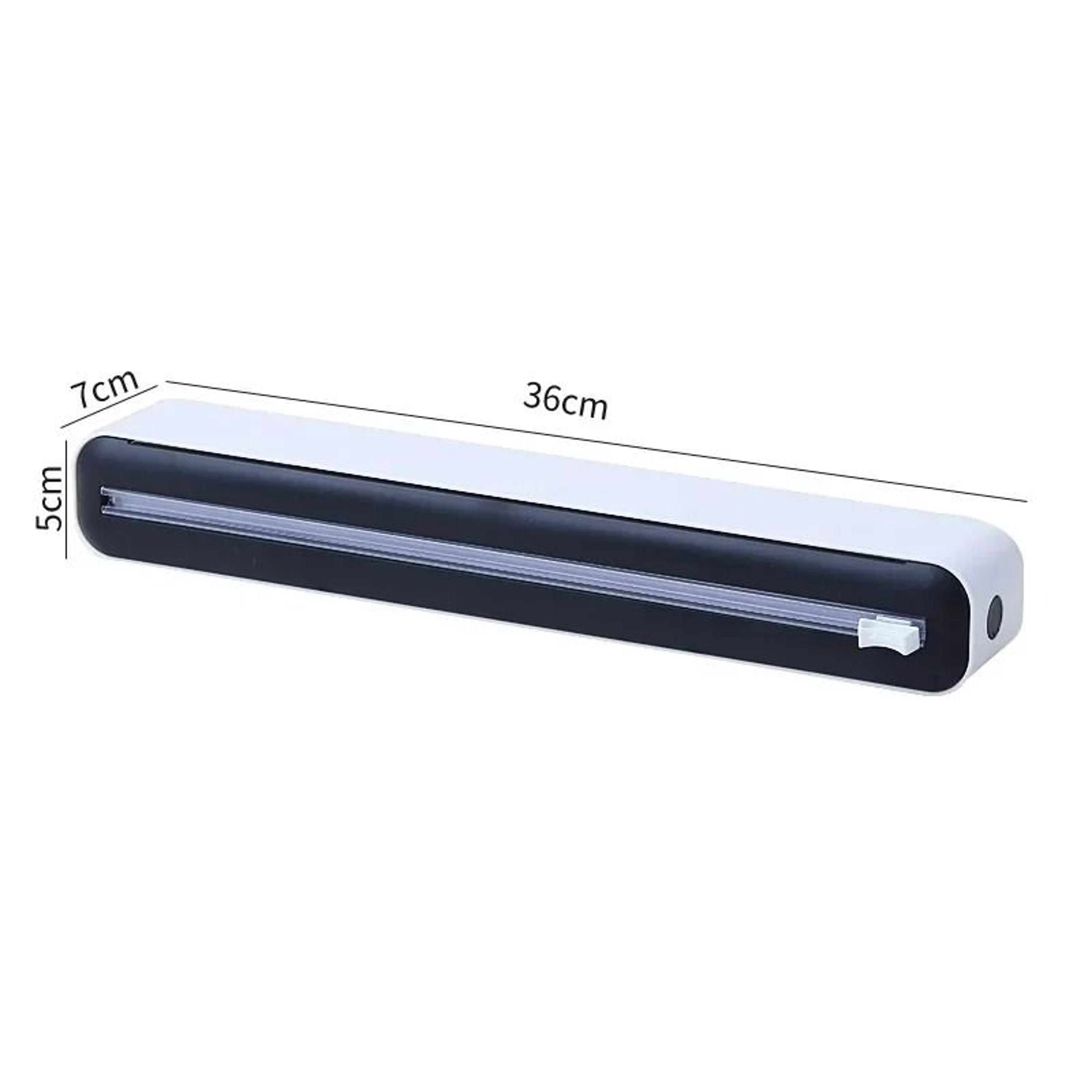 2in1 Premium Plastic Wrap Dispenser  Slide Cutter Storage Box 9