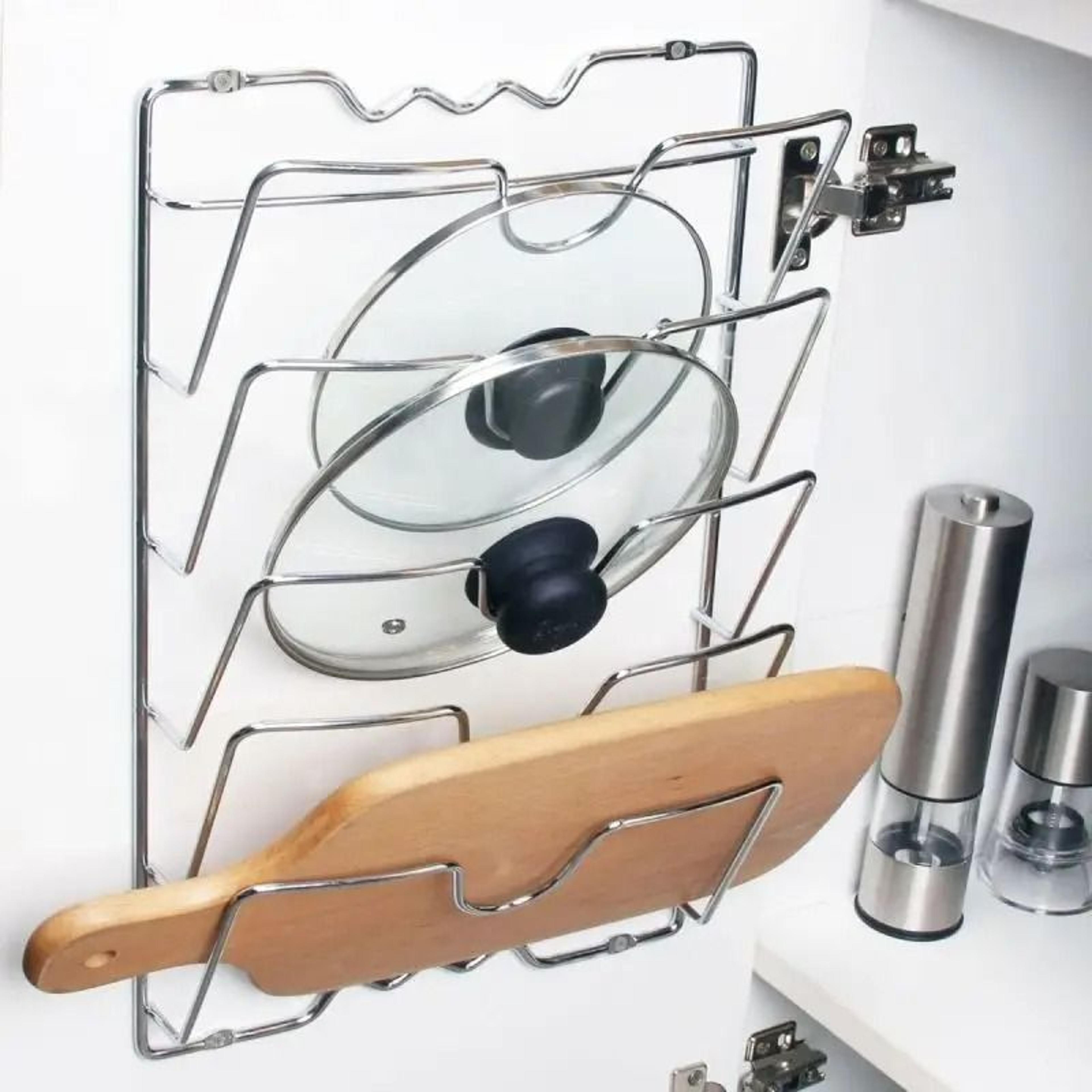 WallMounted 5Layer Metal Pot Lid Organizer  Cookware Rack 1