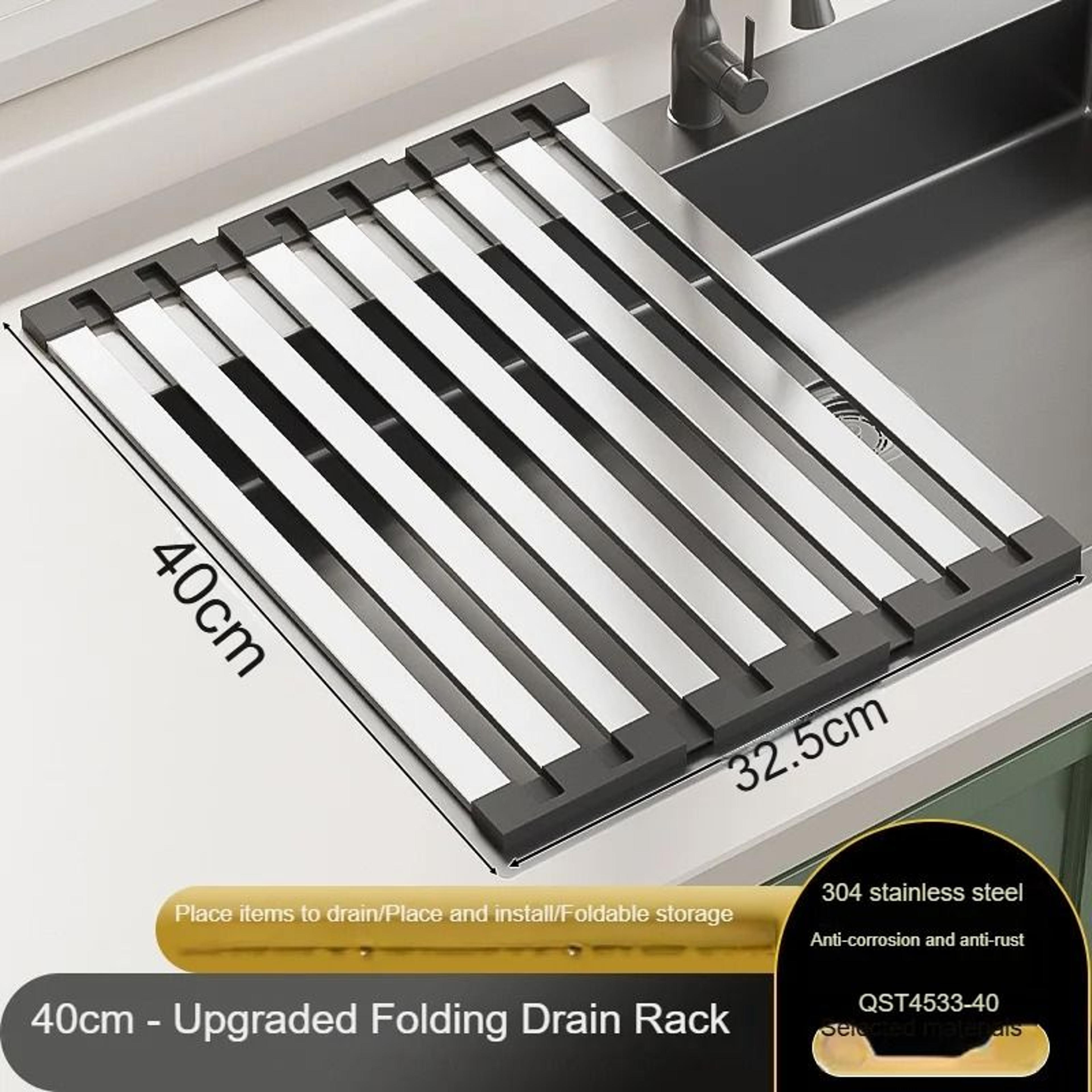 Premium 304 Stainless Steel Telescopic OverSink Dish Drying Rack 7