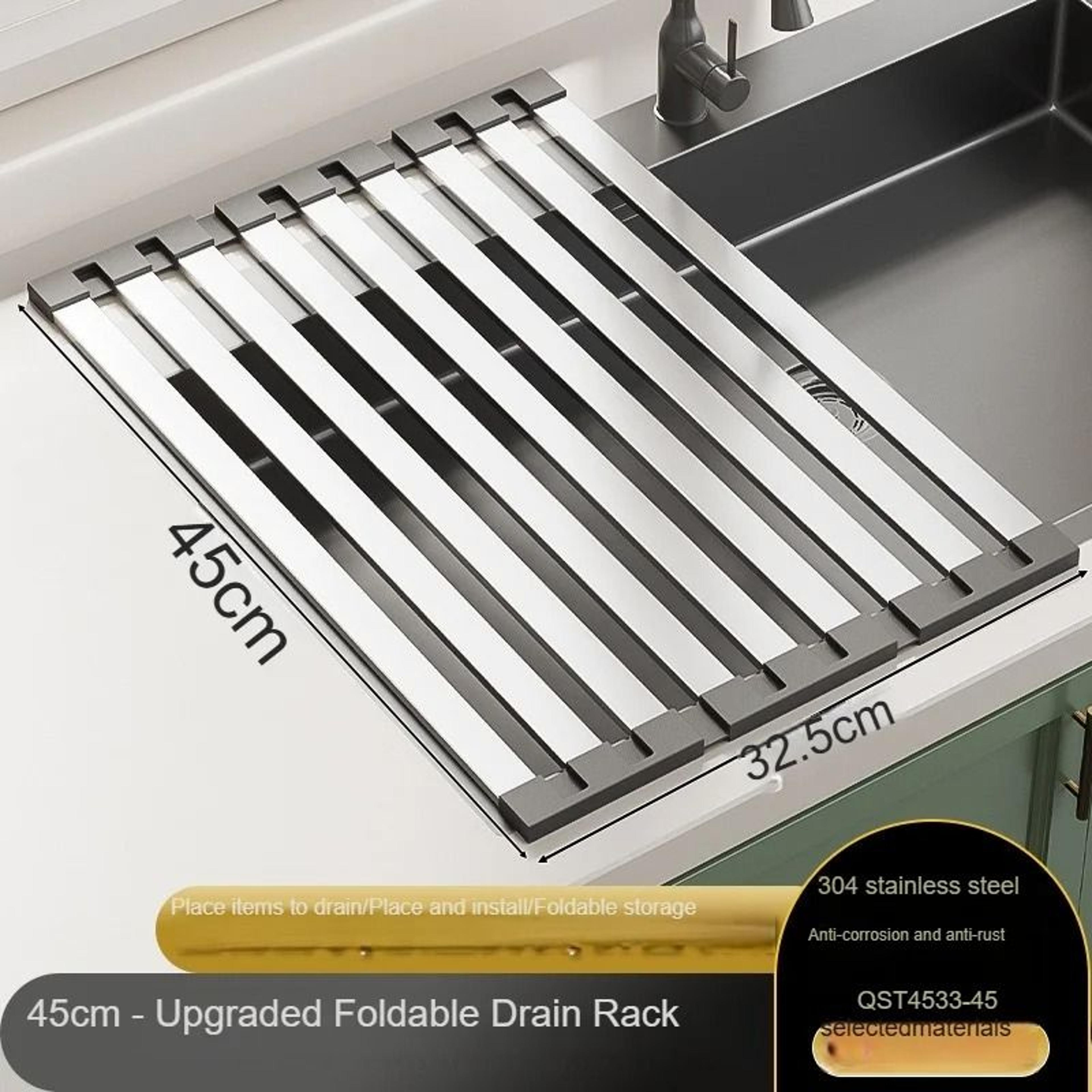 Premium 304 Stainless Steel Telescopic OverSink Dish Drying Rack 8