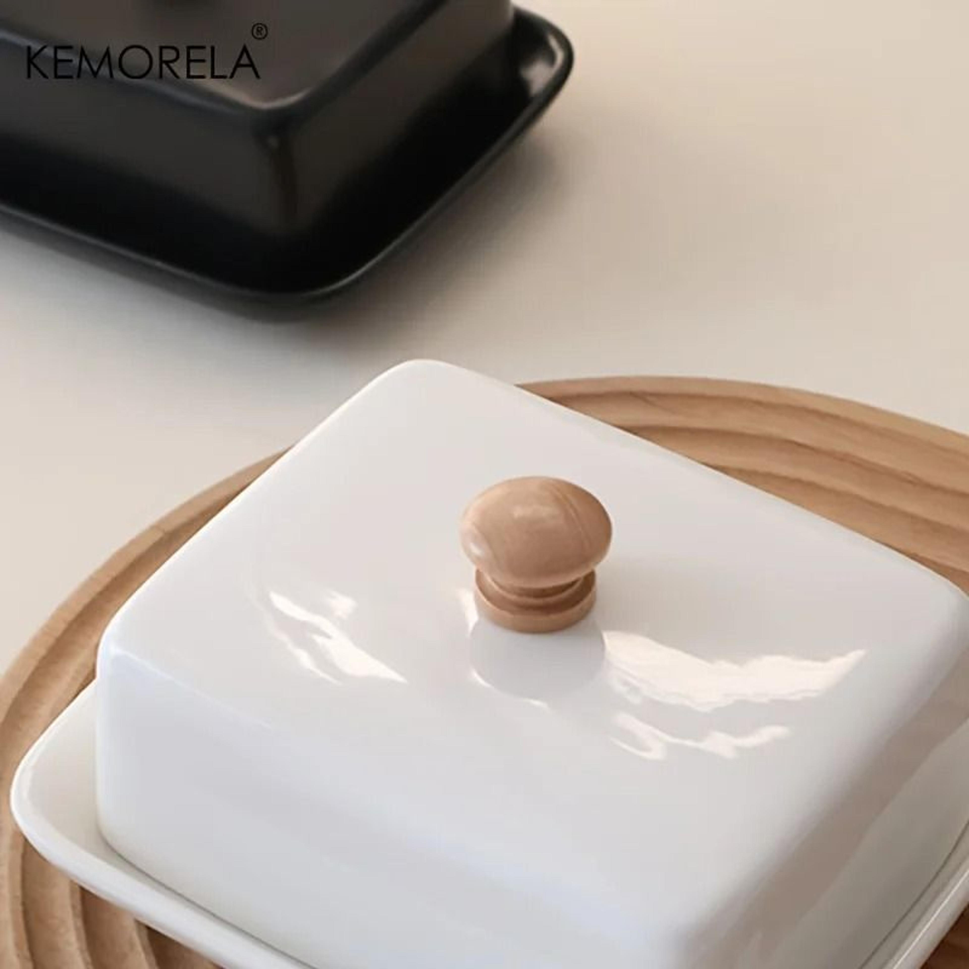 Premium Ceramic Butter Dish With Lid  Sealable Airtight Cheese Storage Box 4
