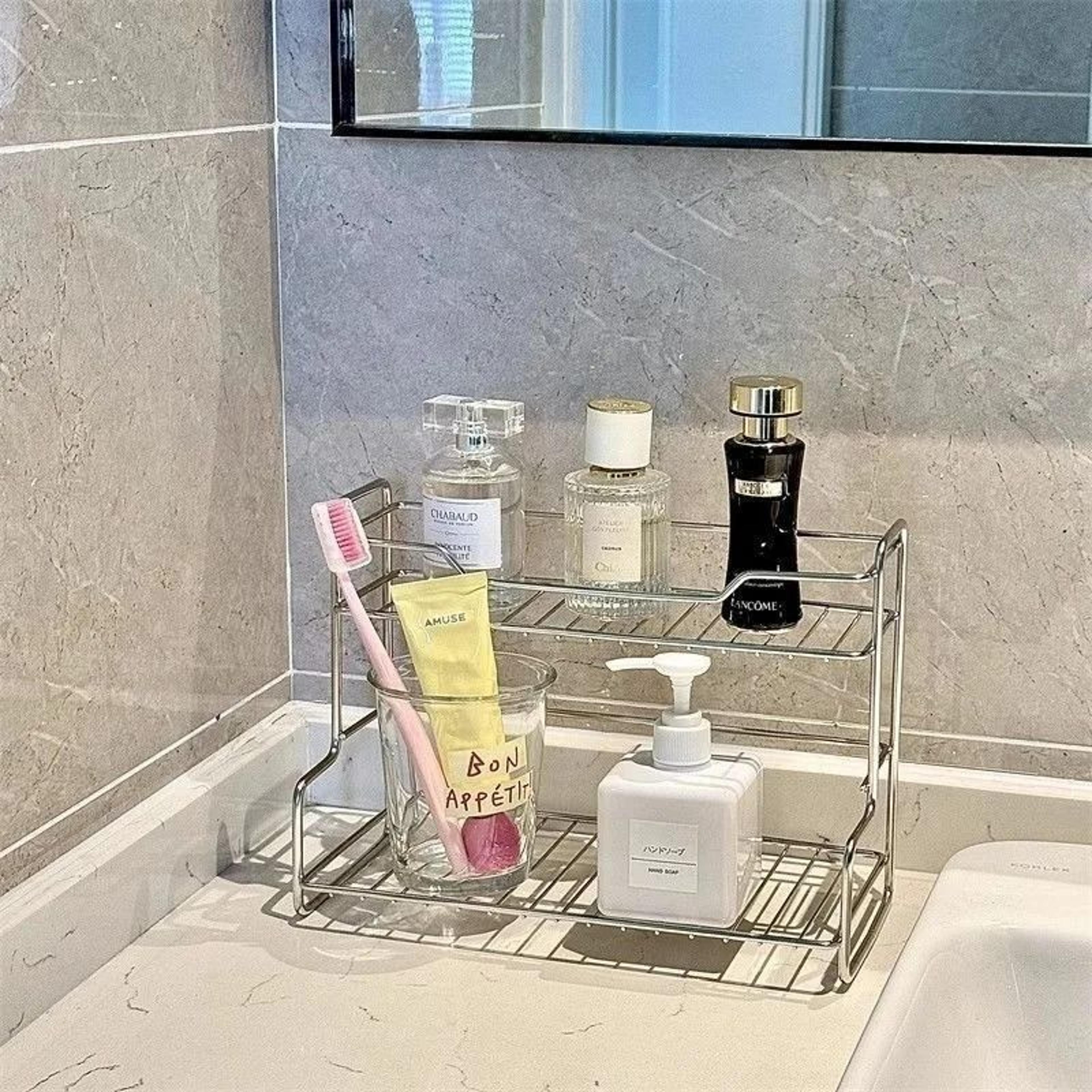 Kitchen Countertop Storage Rack  Stainless Steel Spice Shelf 1