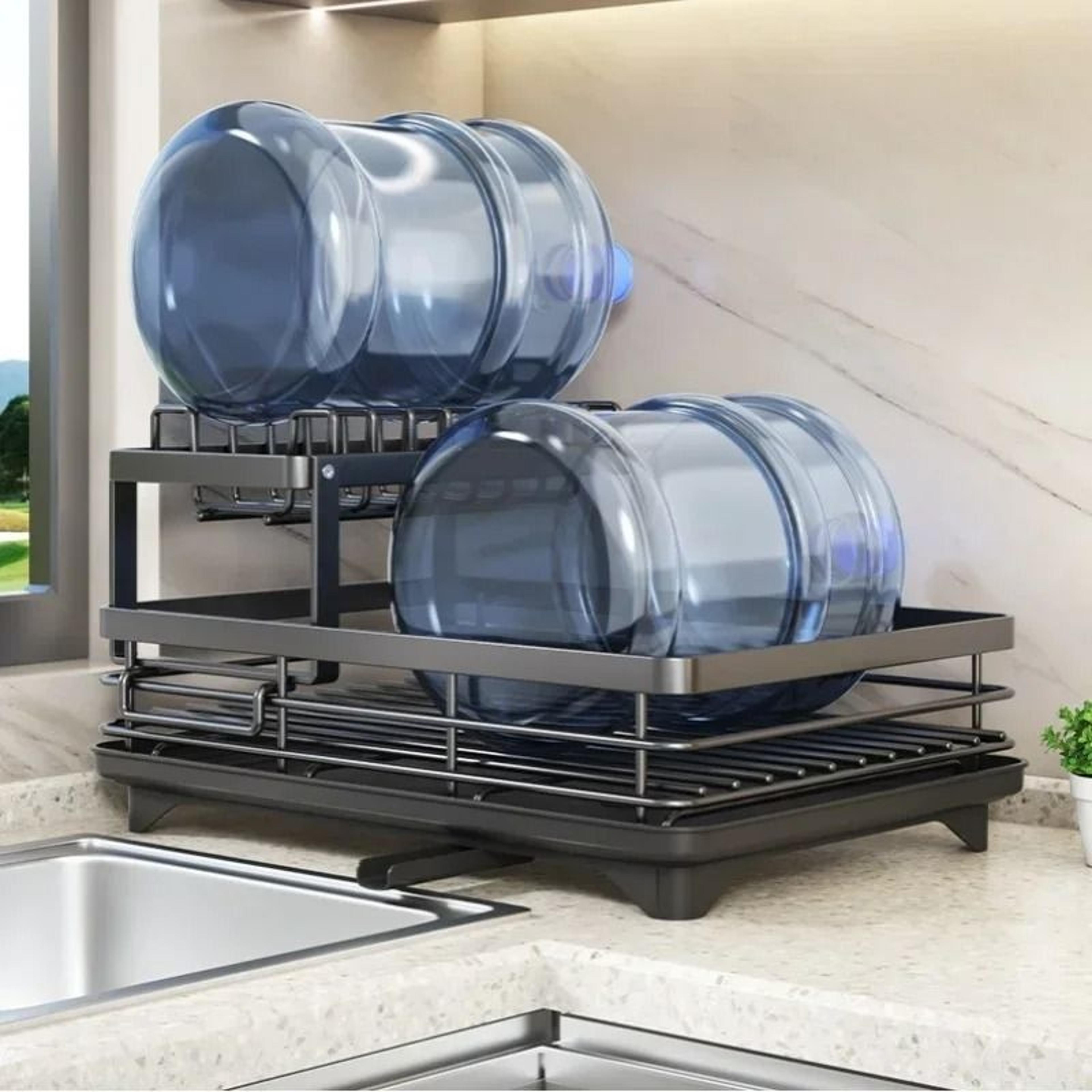 Kitchen Dish Drain Rack  Carbon Steel Tableware Storage System 3