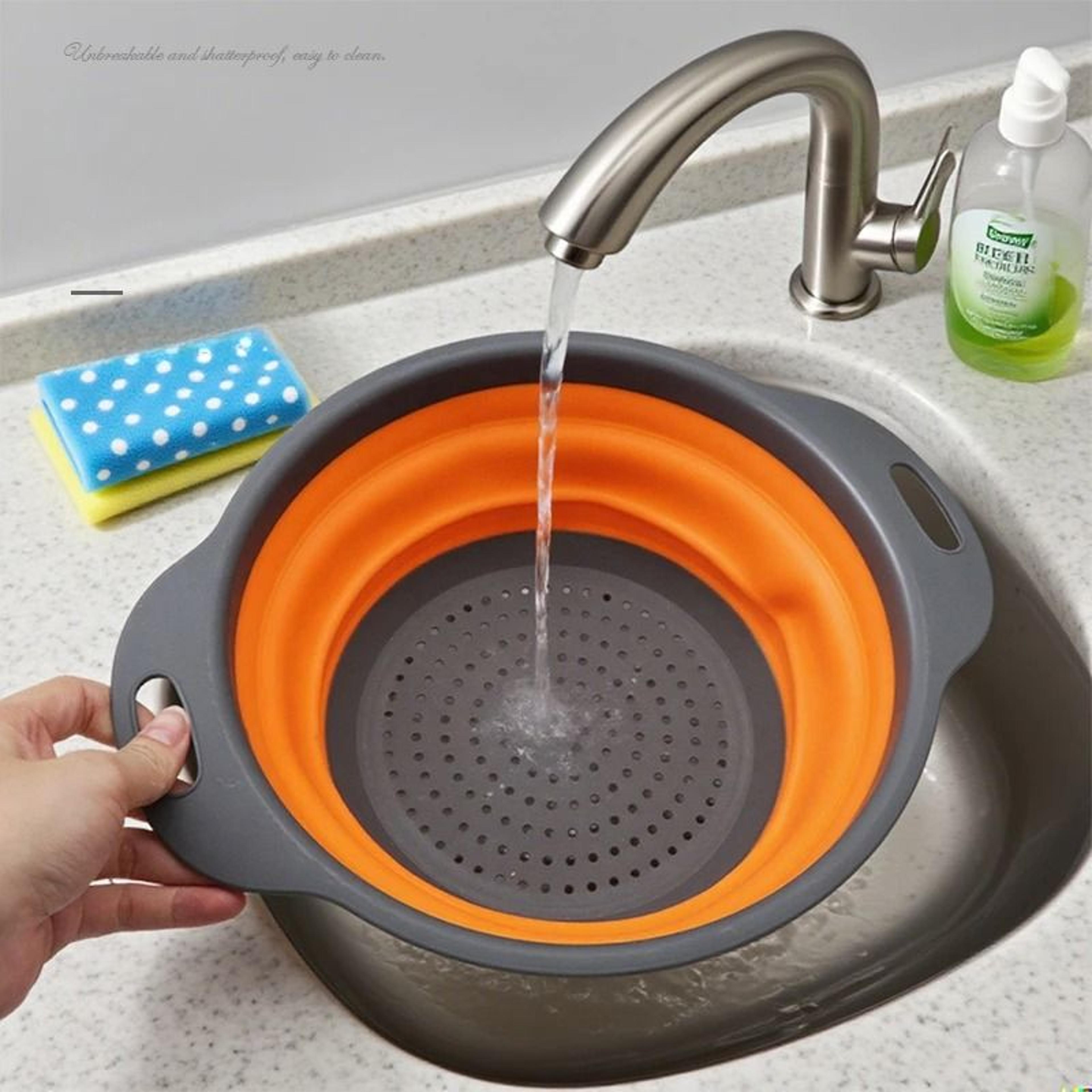 Home Foldable Drain Basket  MultiFunctional Kitchen Filter 2