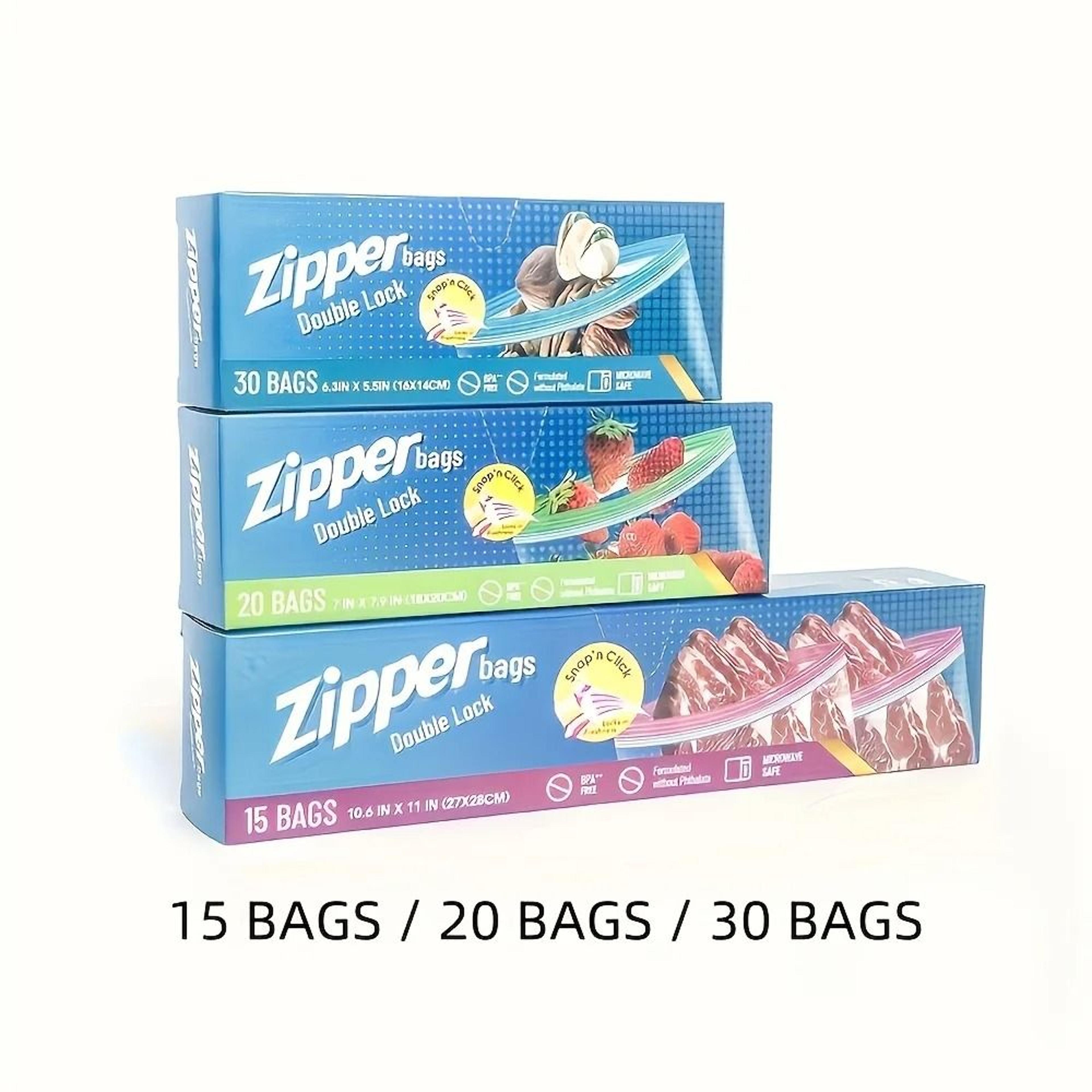 double lock zipper food storage bags & thickened reusable freshness containers
