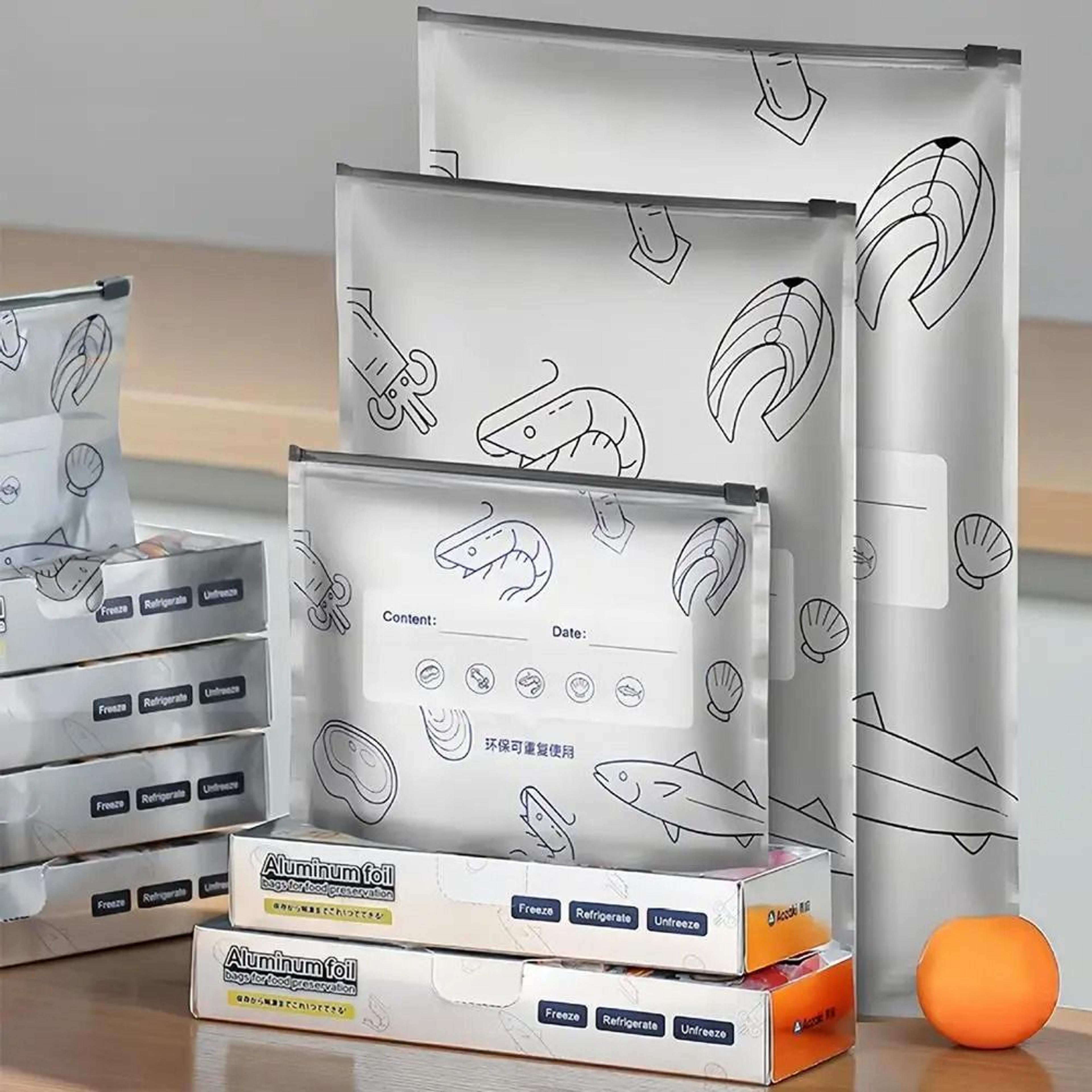 Aluminum Foil Antibacterial SelfSealing Zipper Bags  Household Freshness Pouches 3