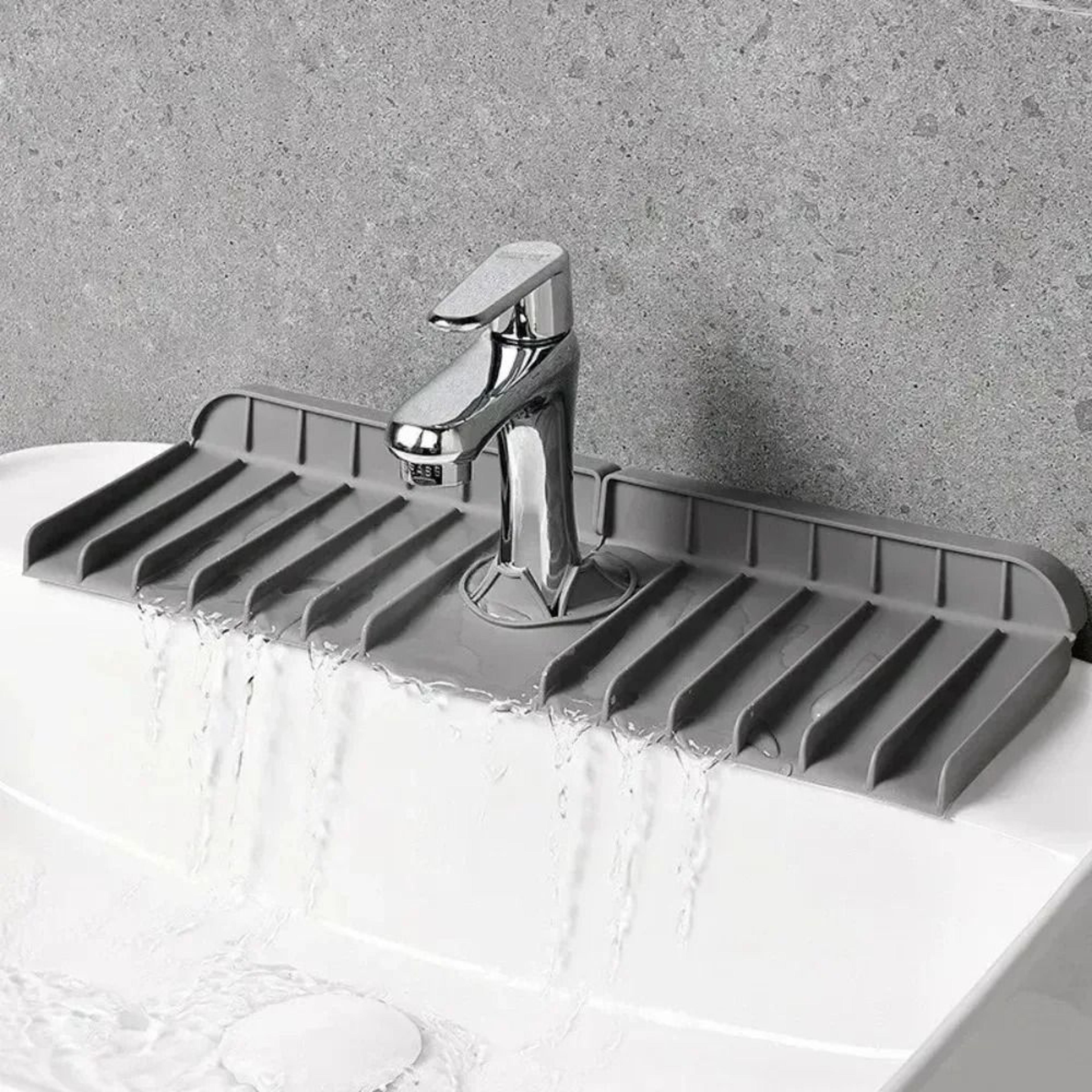 Silicone Kitchen Sink Faucet SplashProof Drainage Pad  Sponge Holder 1