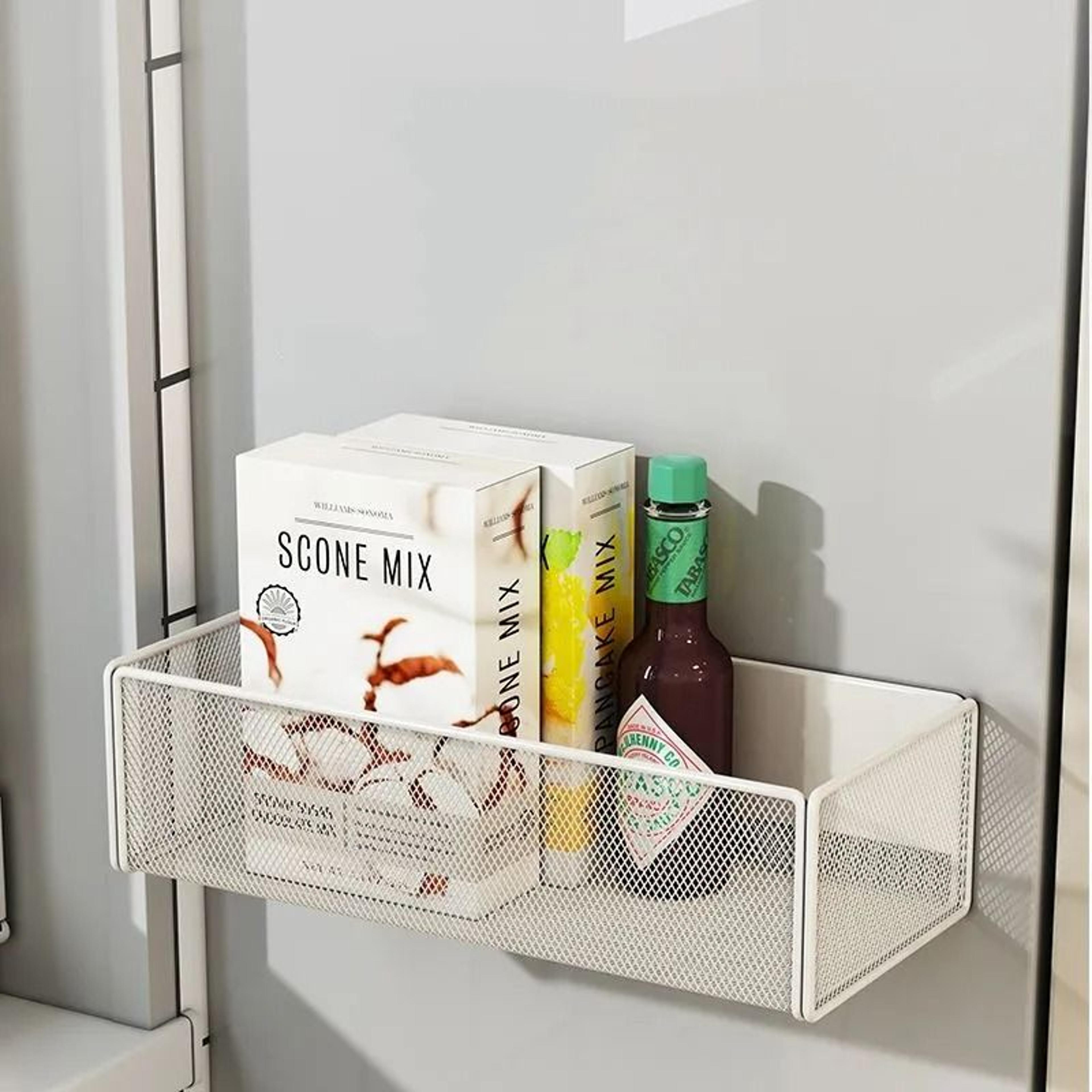household wall hanging basket kitchen magnetic attraction storage rack
