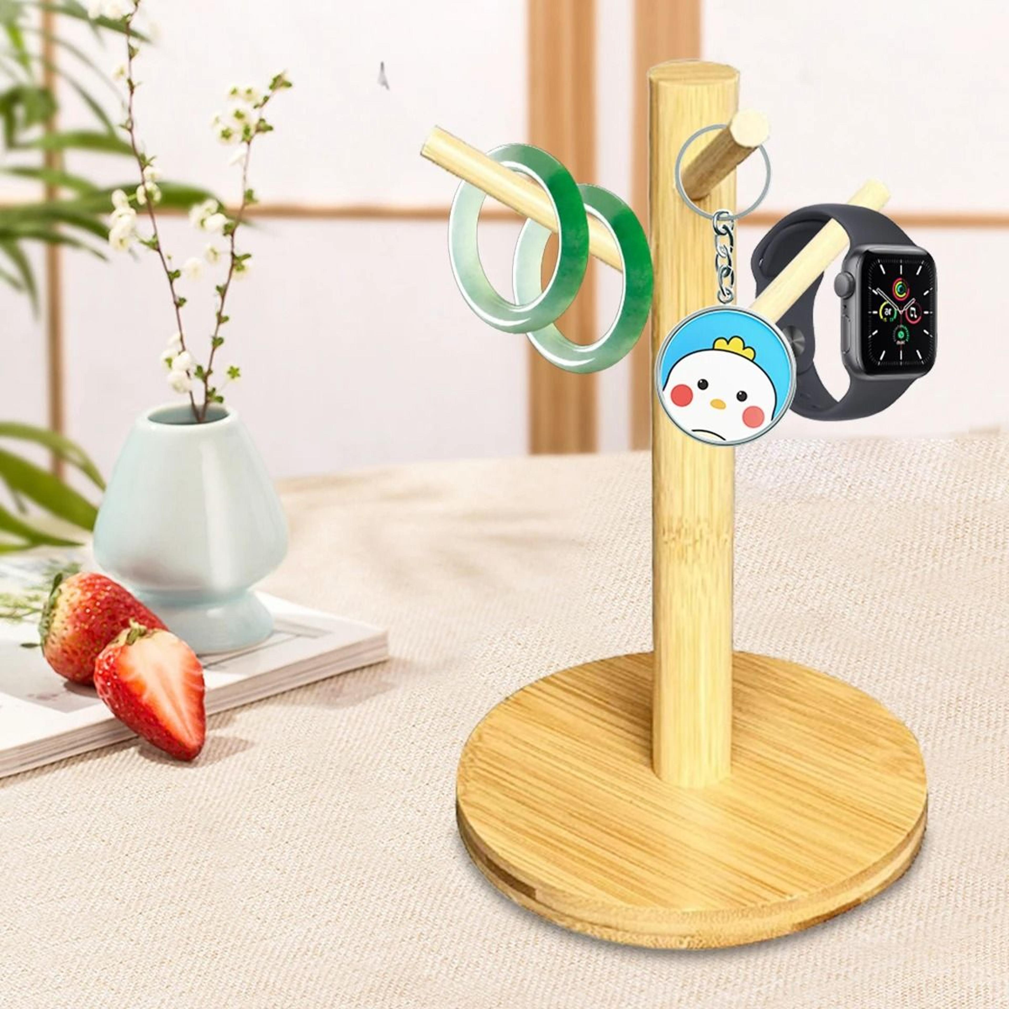 Mug Tree Holder  Bamboo Coffee Cup Rack And Countertop Organizer 4