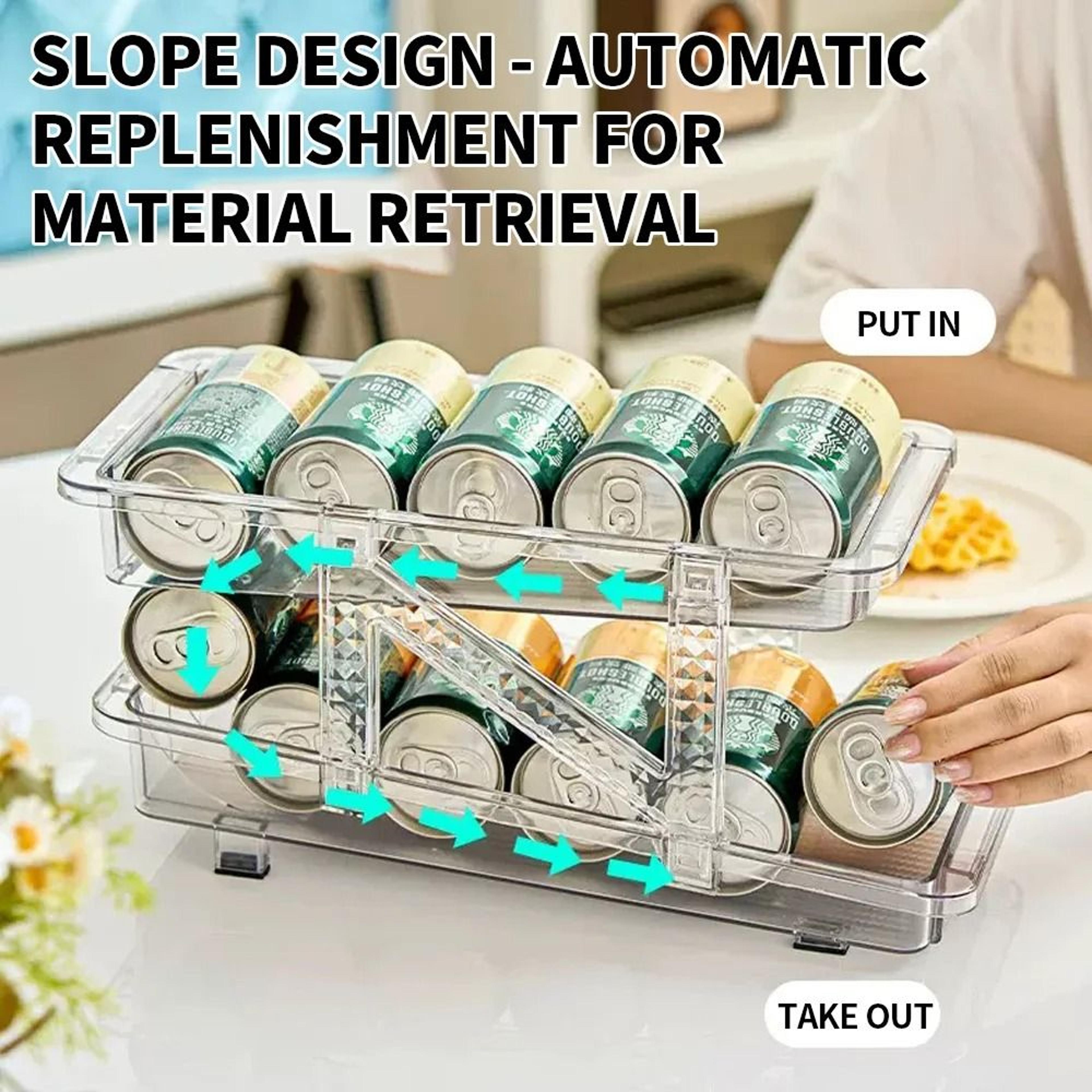 DoubleLayer Stretchable Transparent Beverage Storage Box And Can Stacking Rack 4