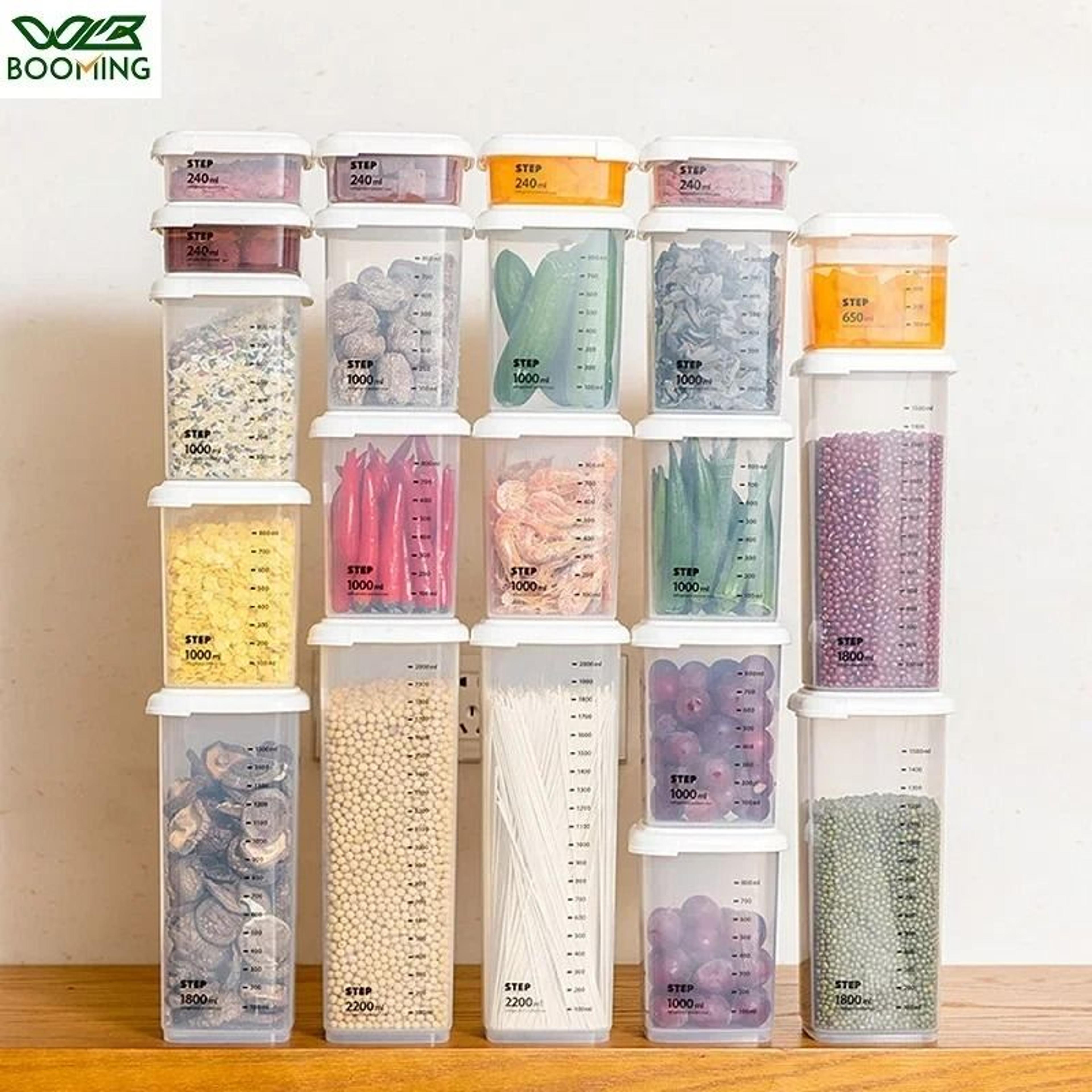 wbbooming transparent plastic sealed food storage canister