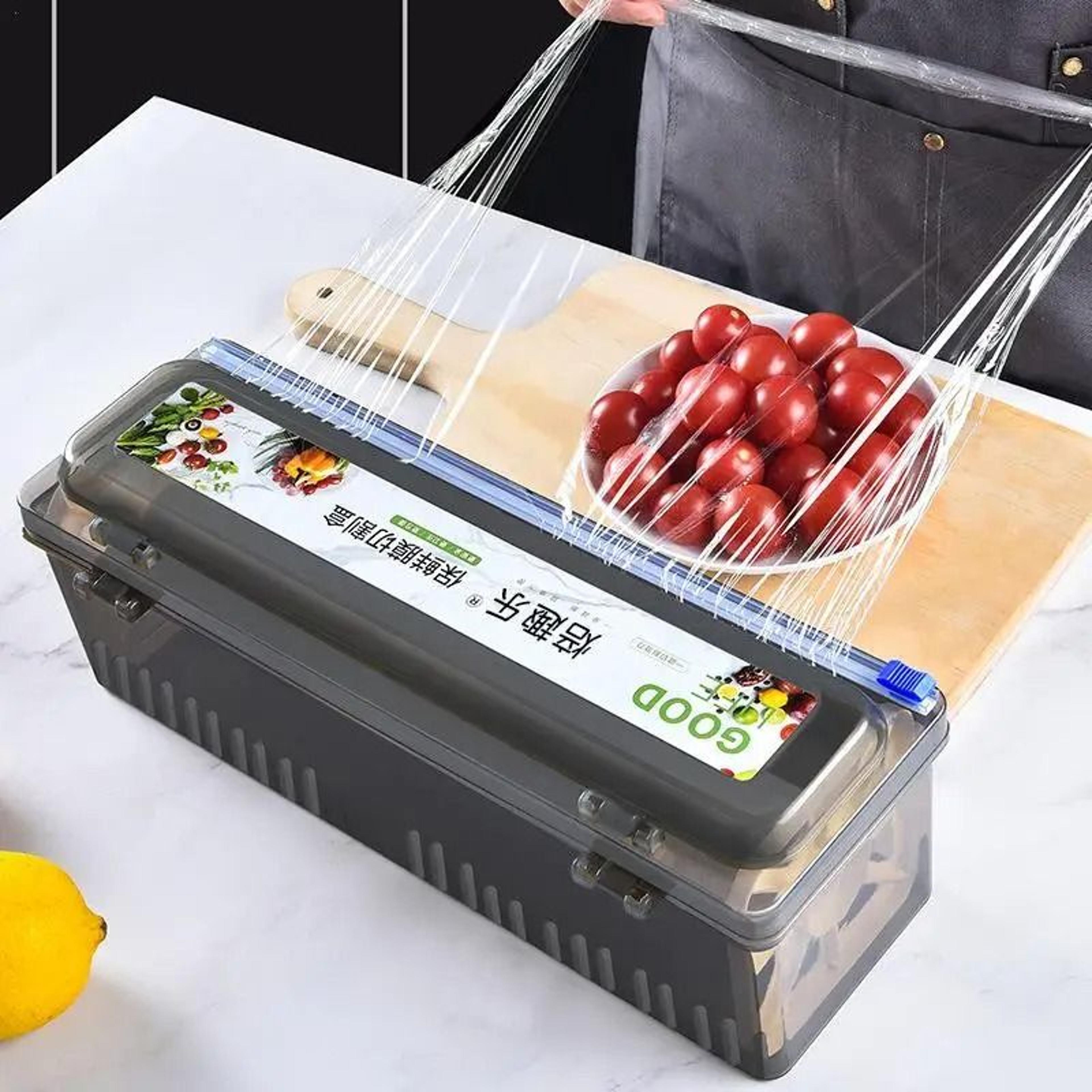 food preservation film cutter and plastic wrap dispenser storage box