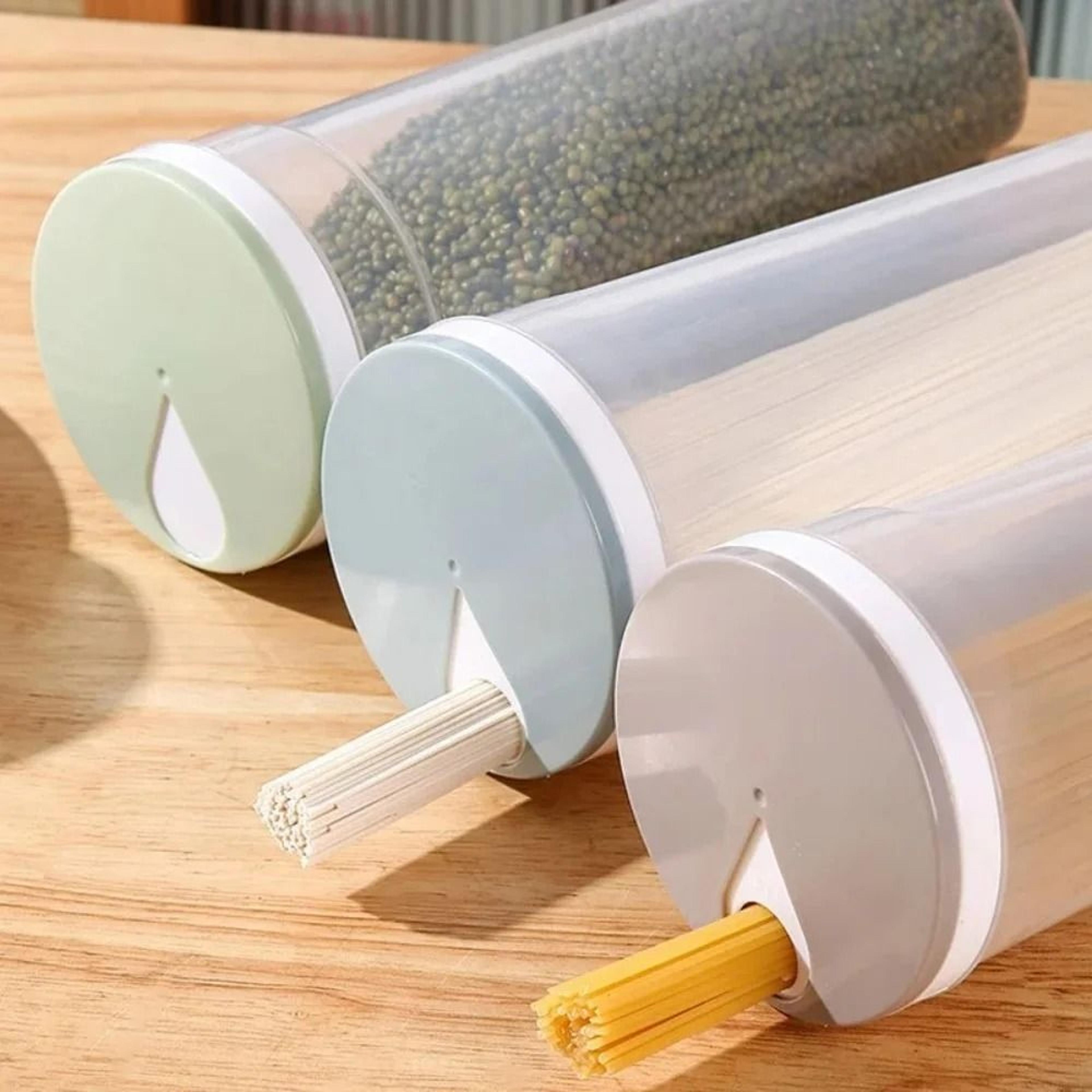 airtight food storage container with pasta portion control lid