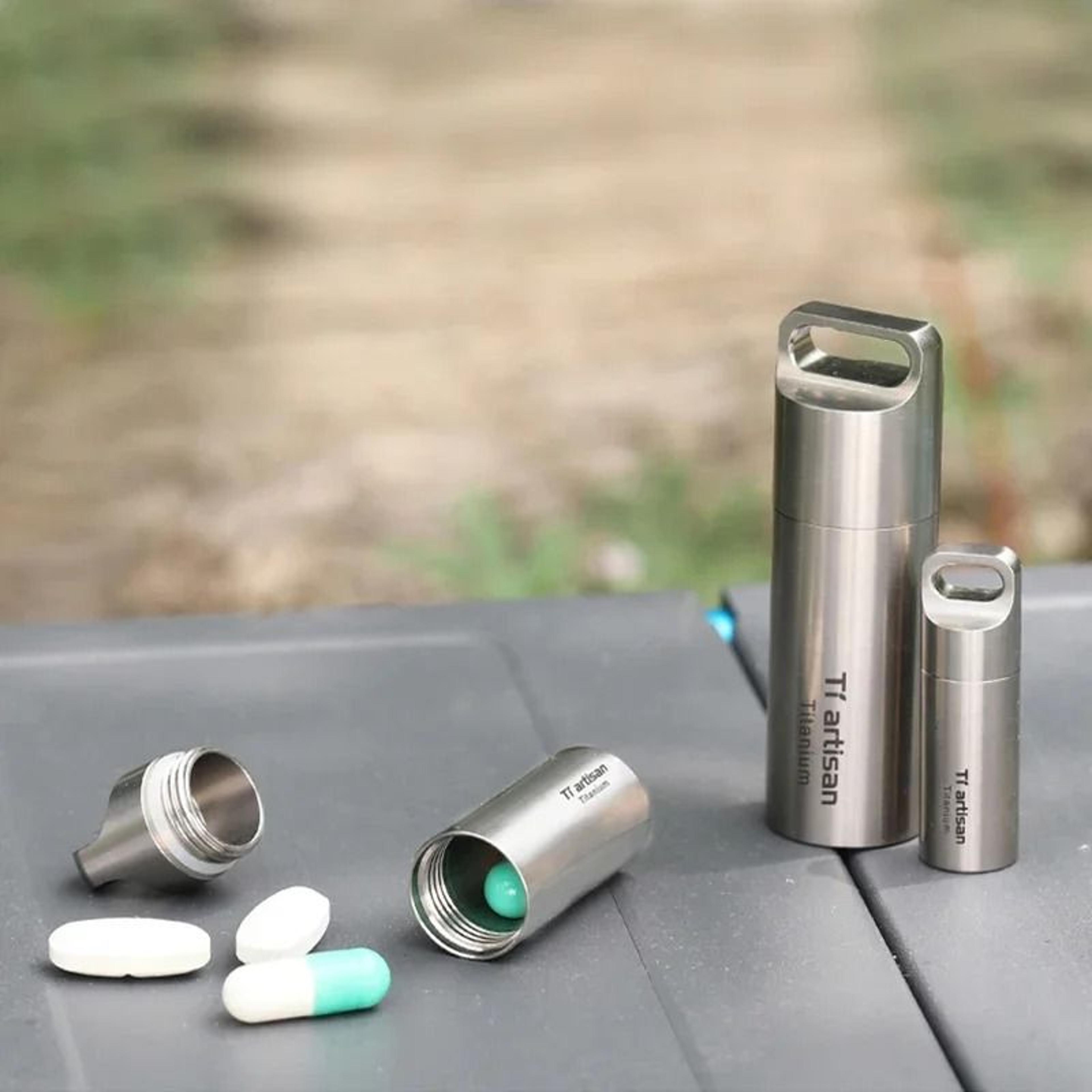 Pure Titanium Waterproof Pill Case Keychain 2