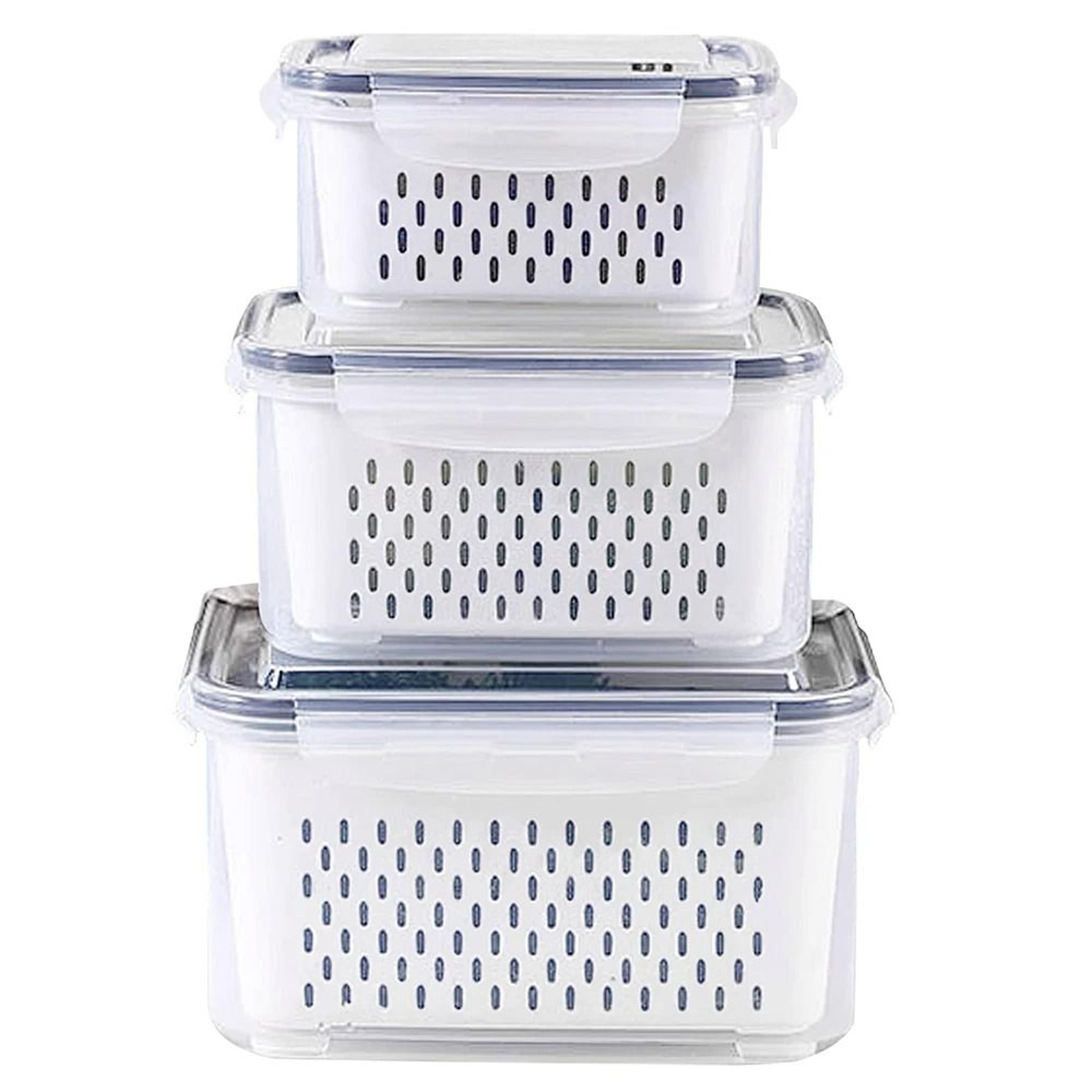 Fruit Storage Containers For Fridge With Removable Colander 1