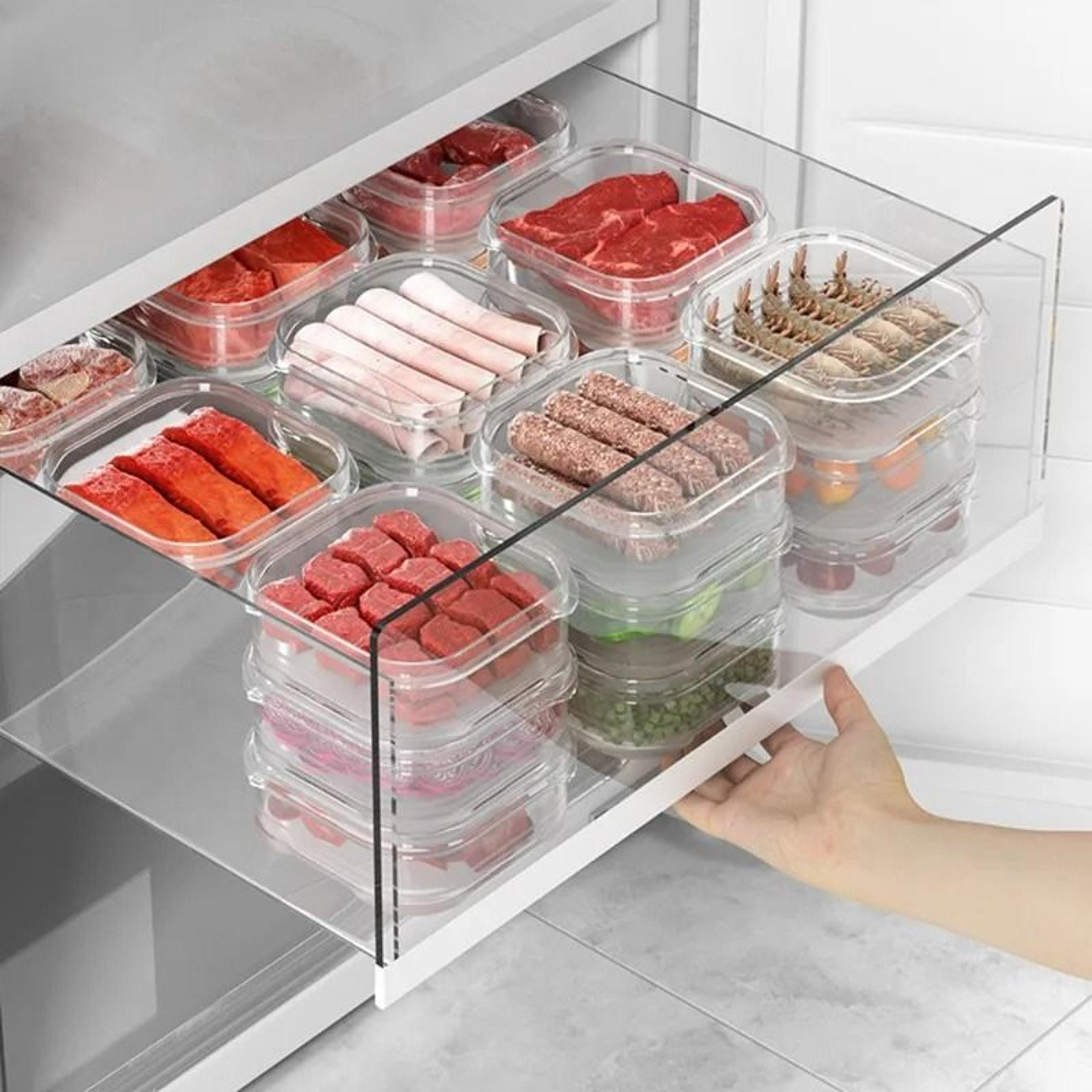 Plastic Refrigerator Meat Freezer Divided Storage Box 1