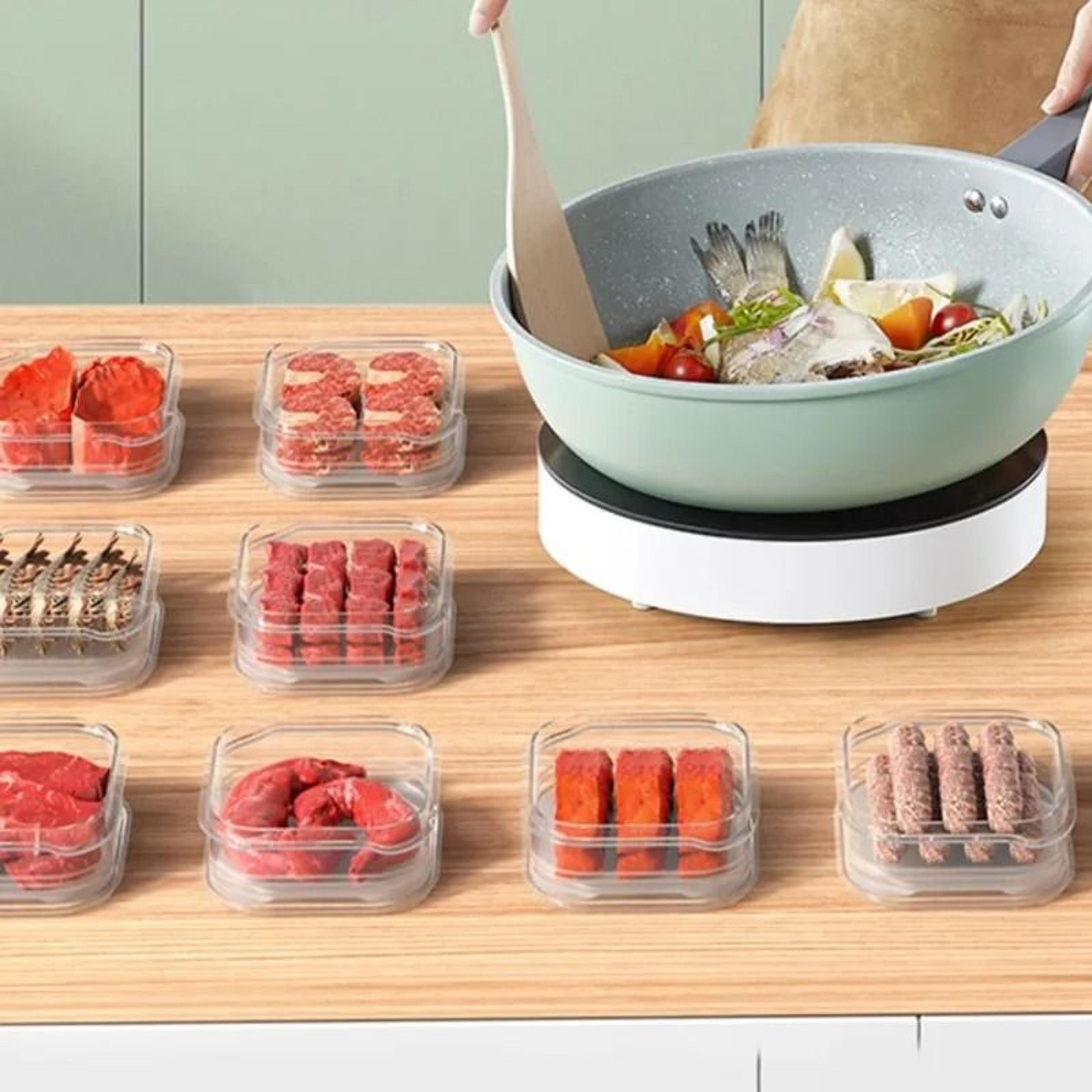 Plastic Refrigerator Meat Freezer Divided Storage Box 4