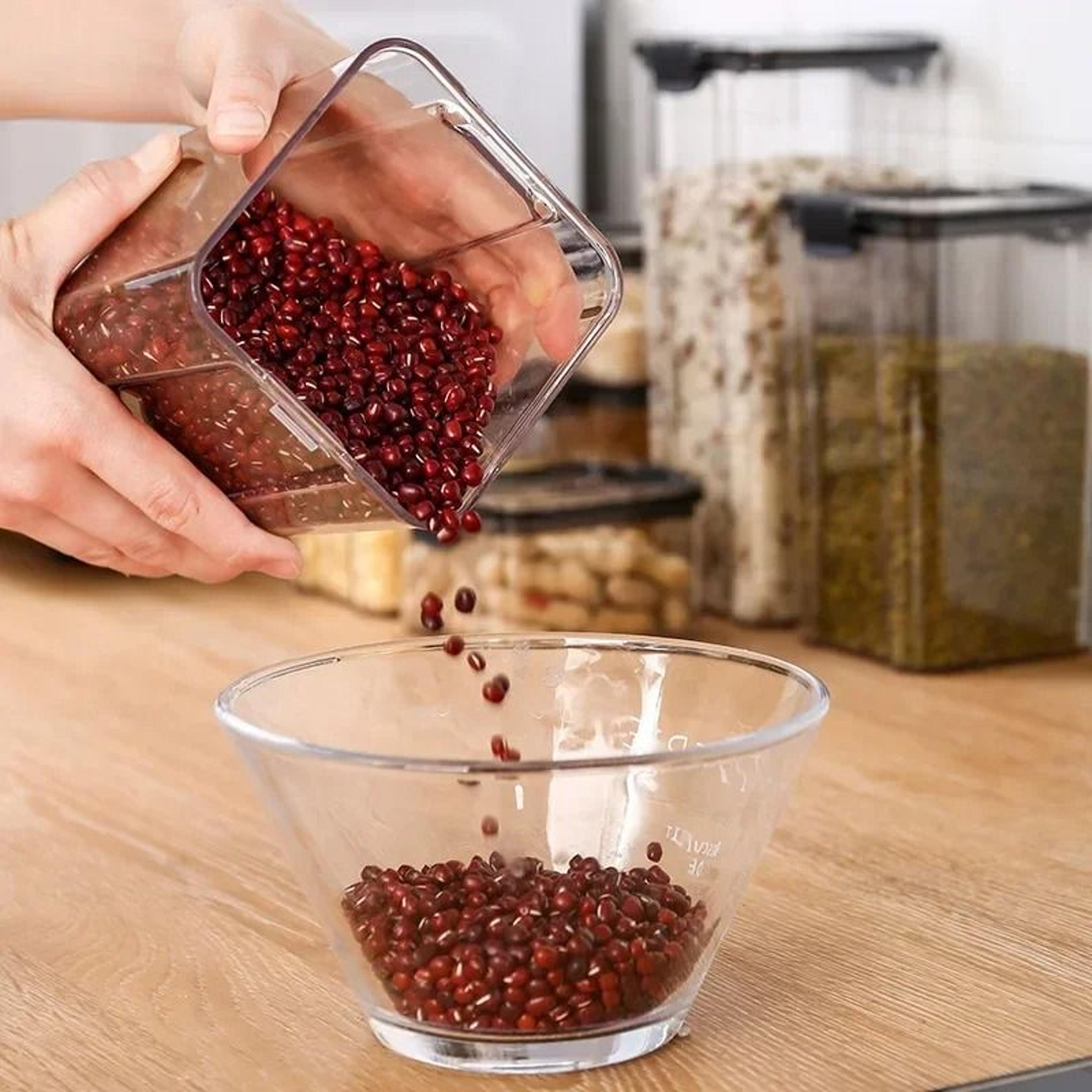 Plastic Food Storage Kitchen Container  Bulk Cereal Jar Set 3