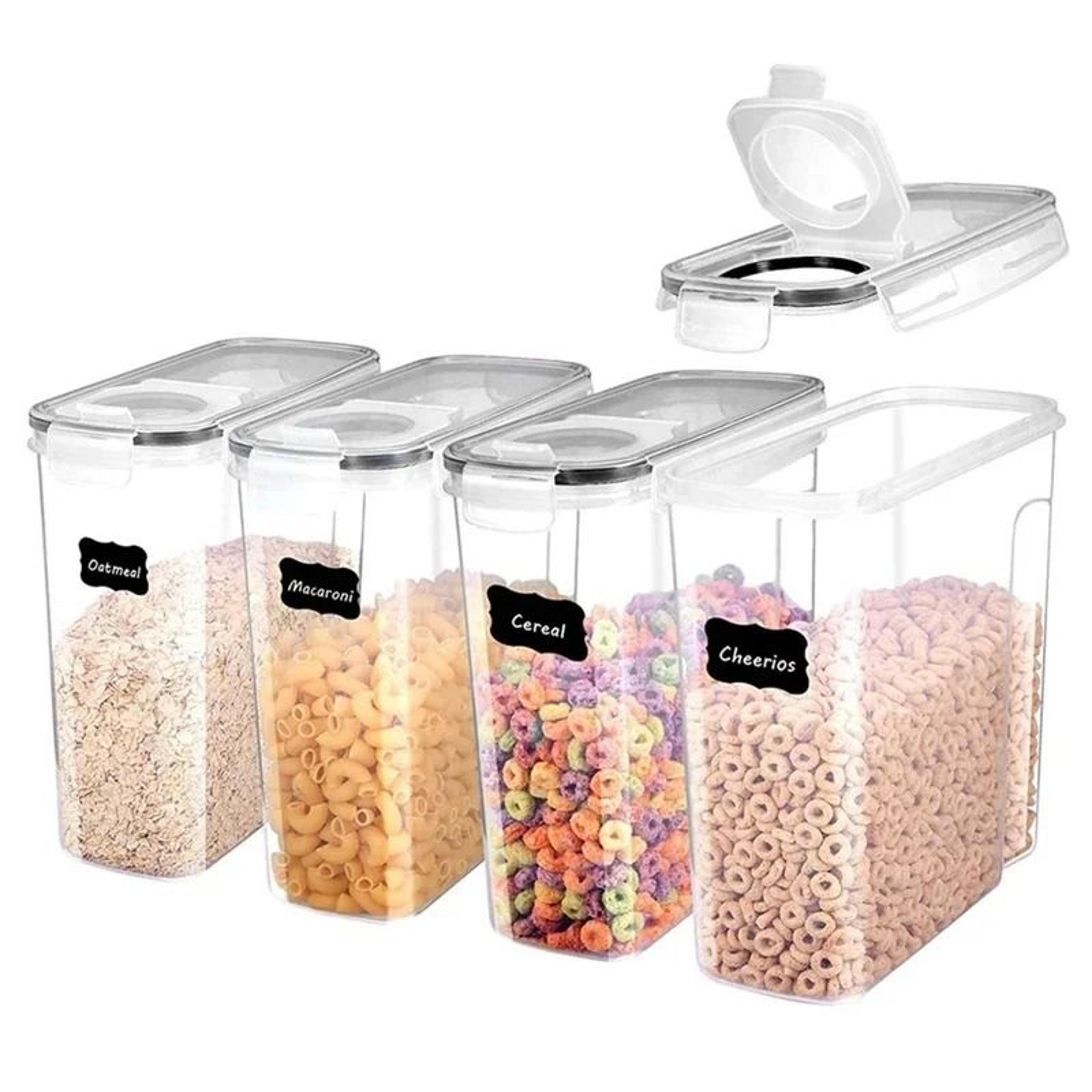 4-piece large airtight rice & cereal storage container set