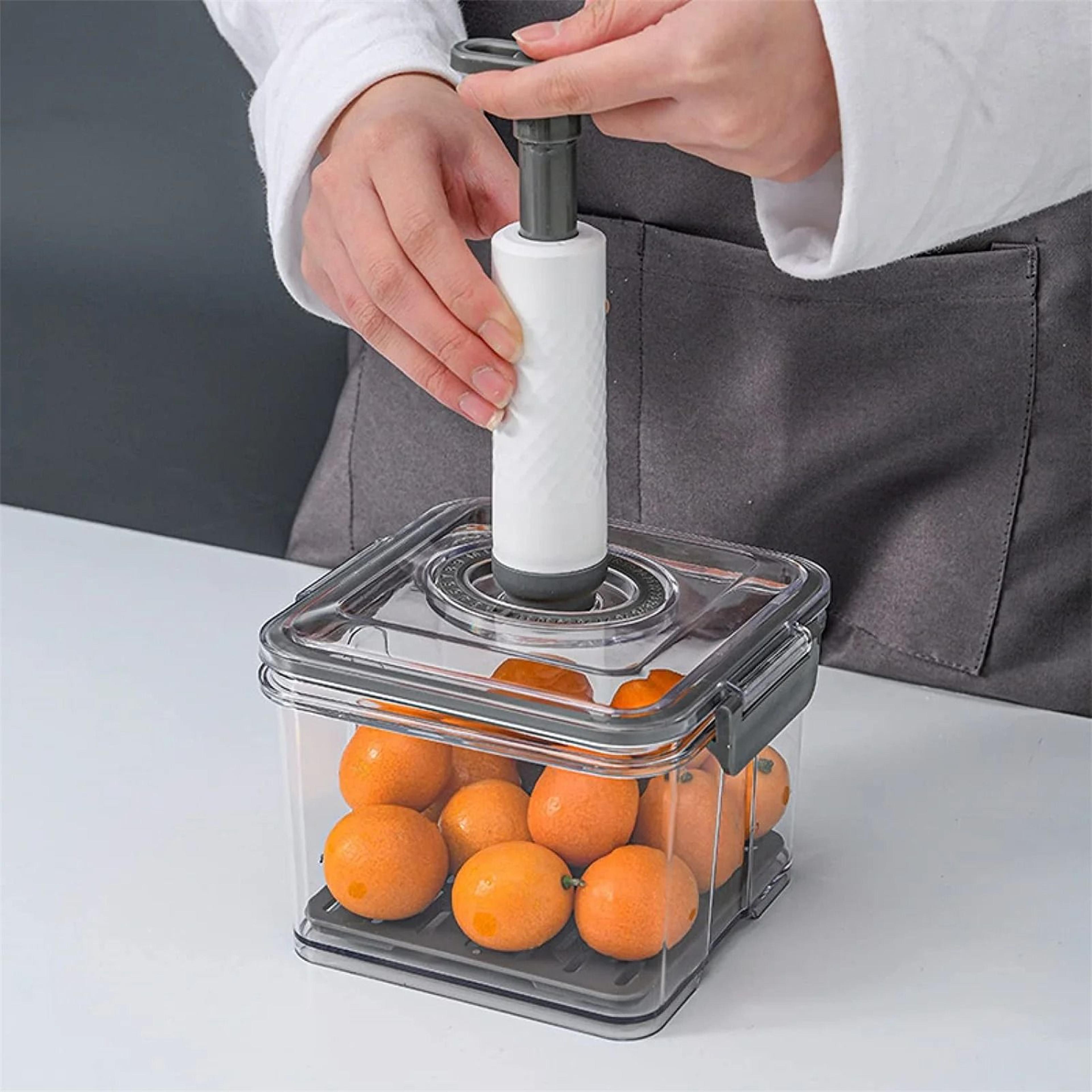 Vacuum Food Storage Container With Removable Drain Net 1