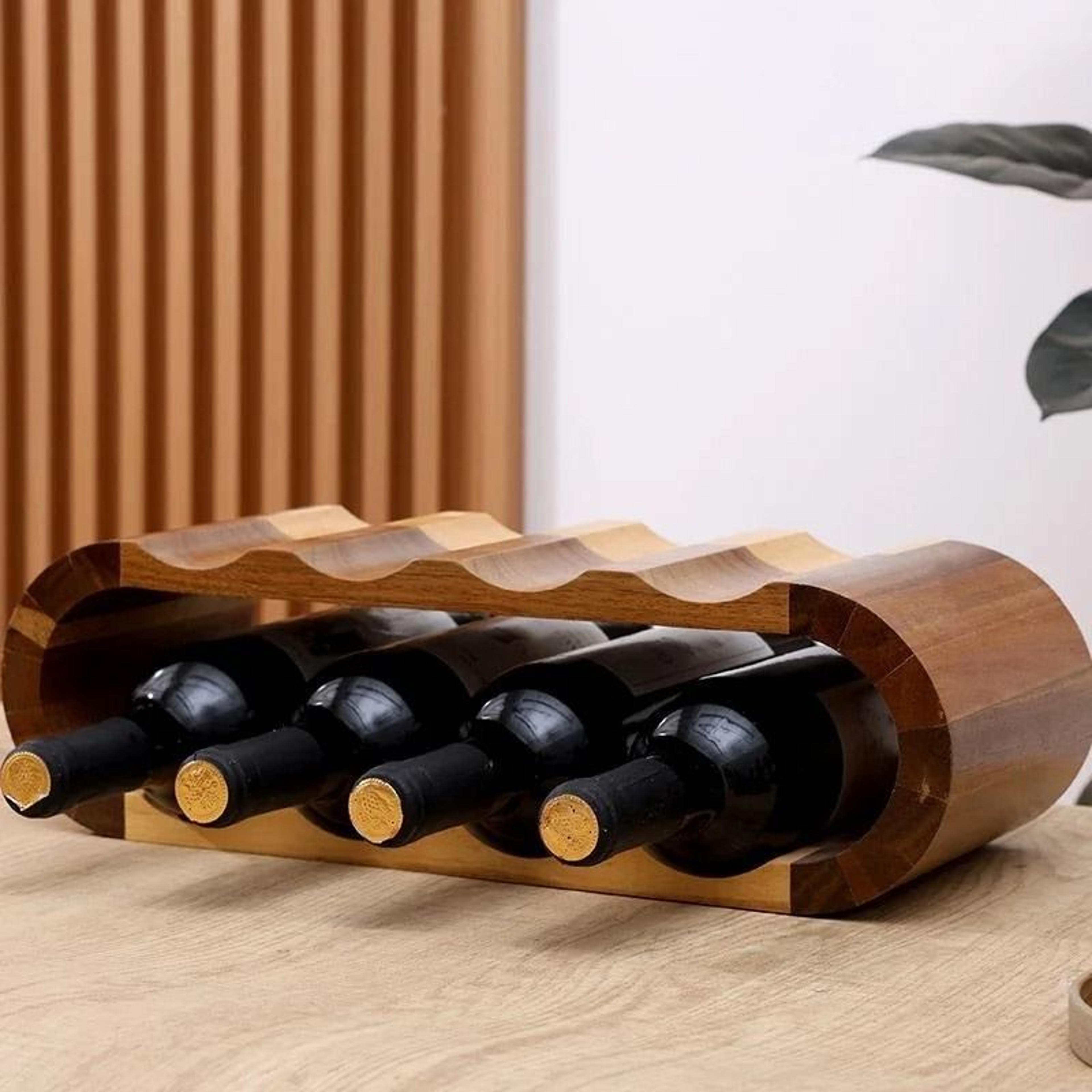 Wooden DoubleLayer Red Wine Display Rack 3