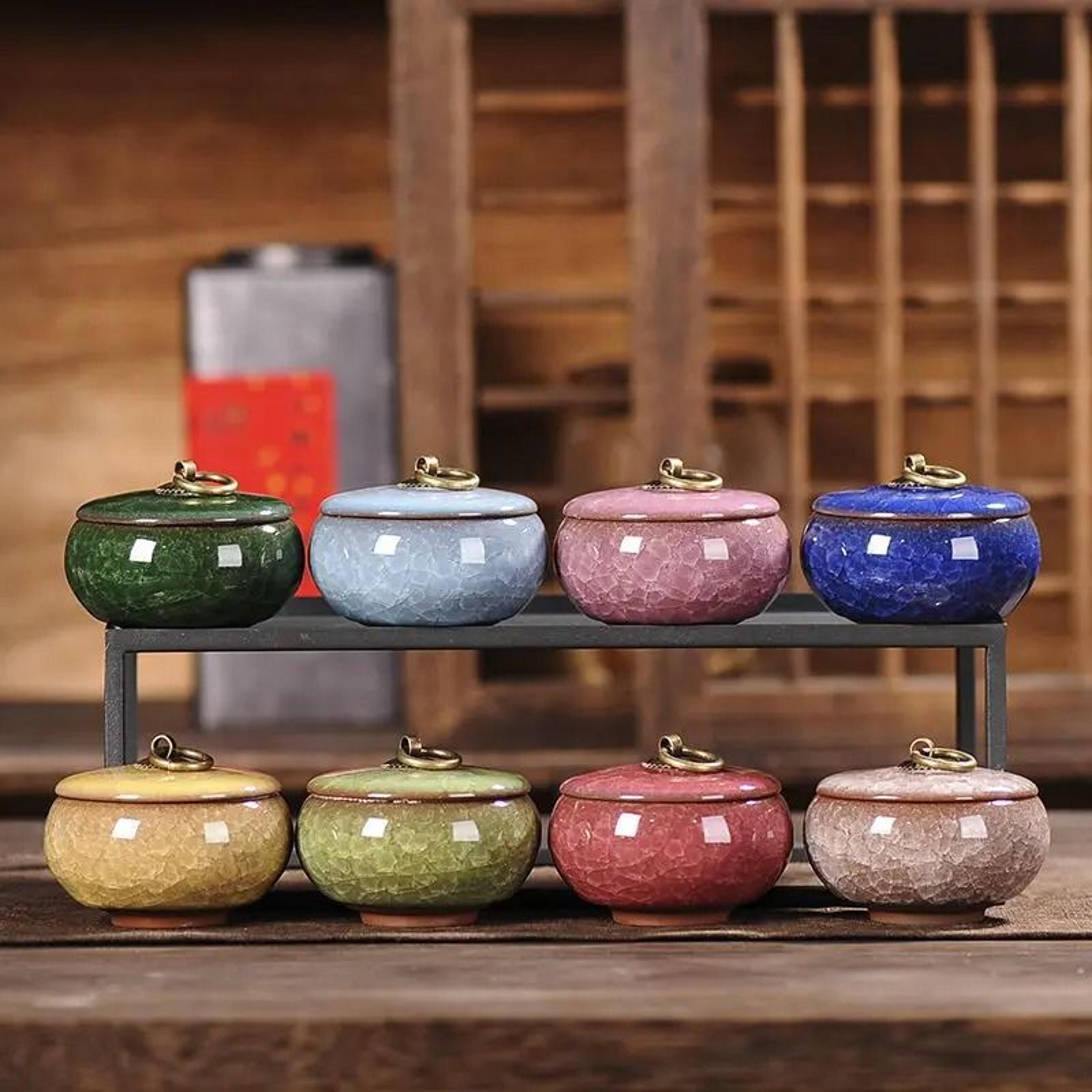 Portable Ceramic Tea Coffee  Sugar Storage Jar 3