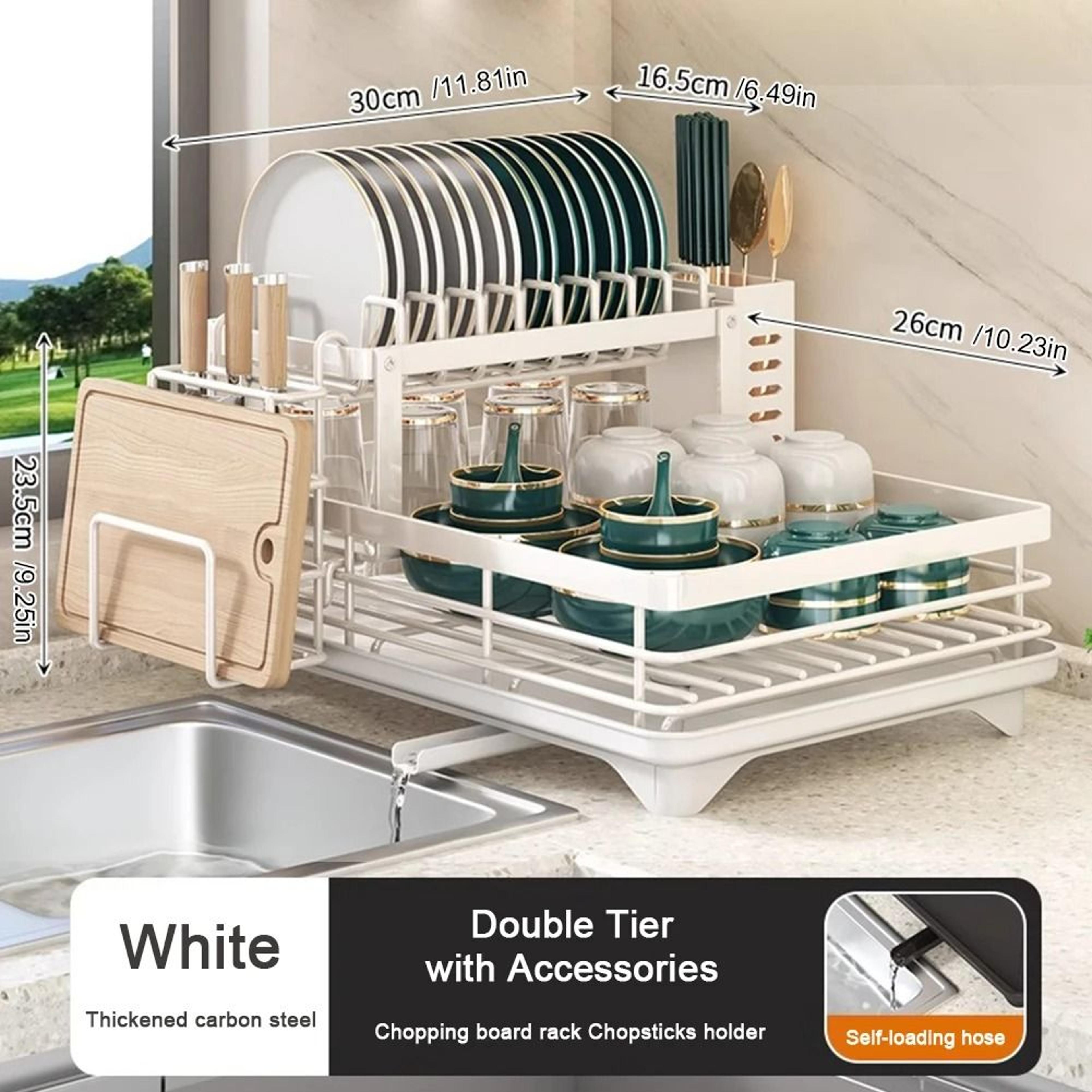 MultiTier OverSink  Countertop Dish Drying Rack System 9